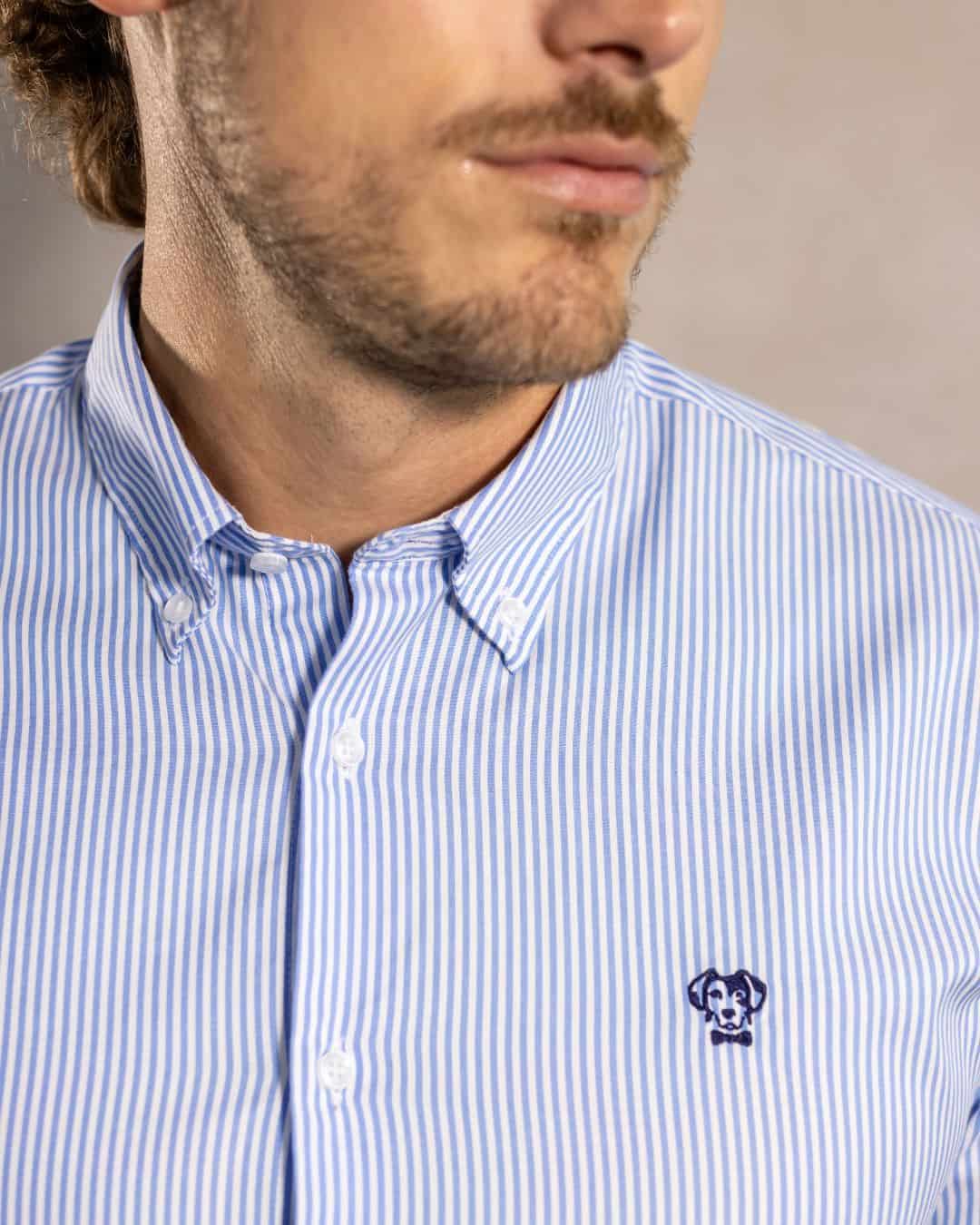 Camisa Antimanchas Oxford Rayas Azul Yale - miniatura 2
