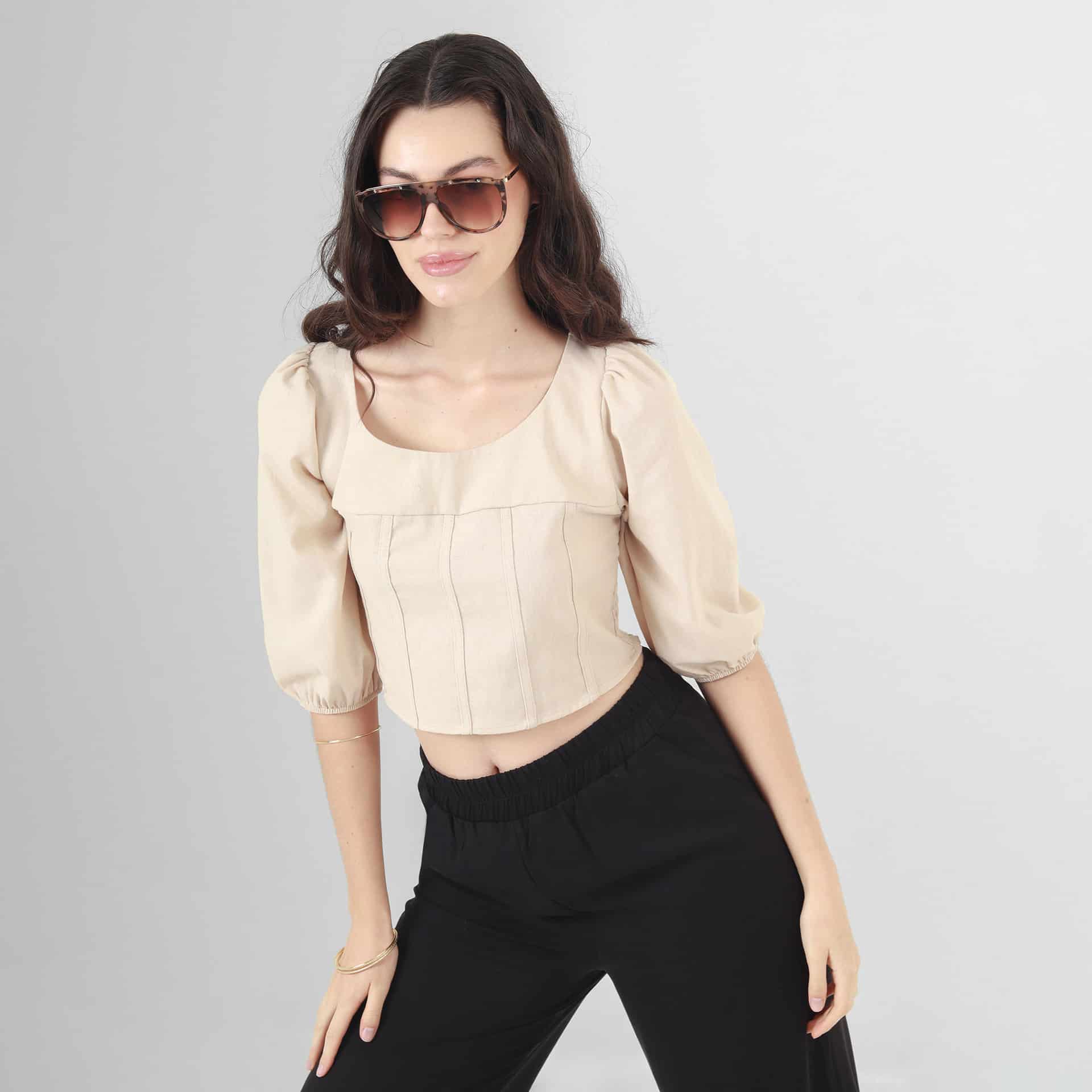 Blusa Cuello Redondo Manga 3Cuartos - miniatura 6
