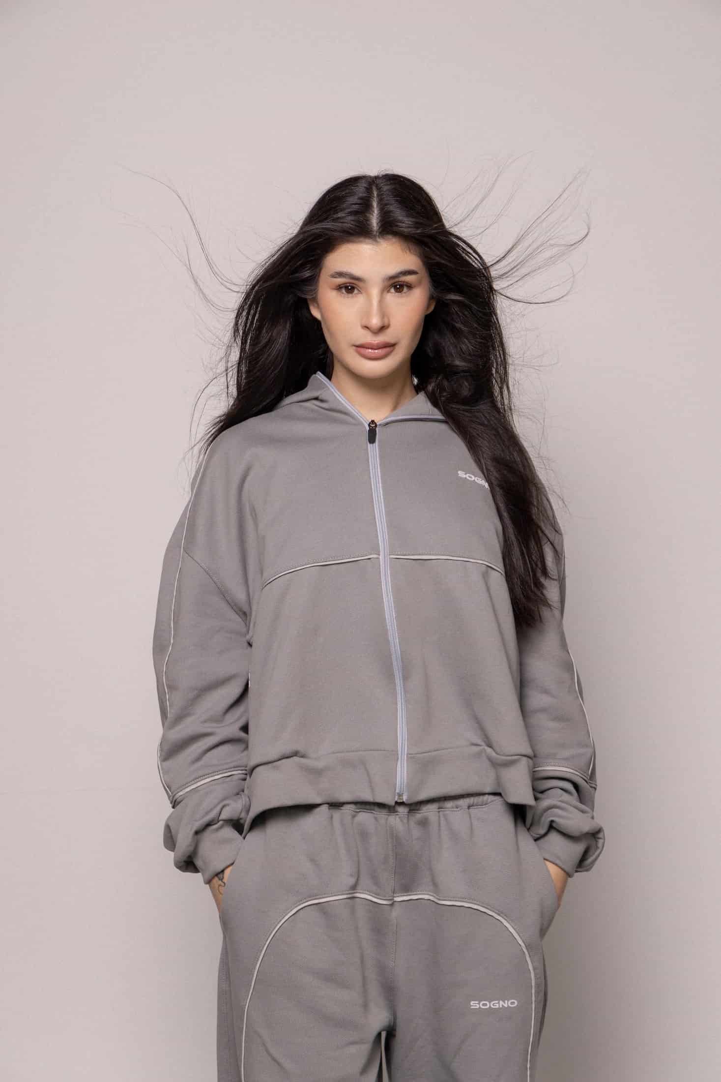 Hoodie 87/27 Sgo Dama-Gris - miniatura 1