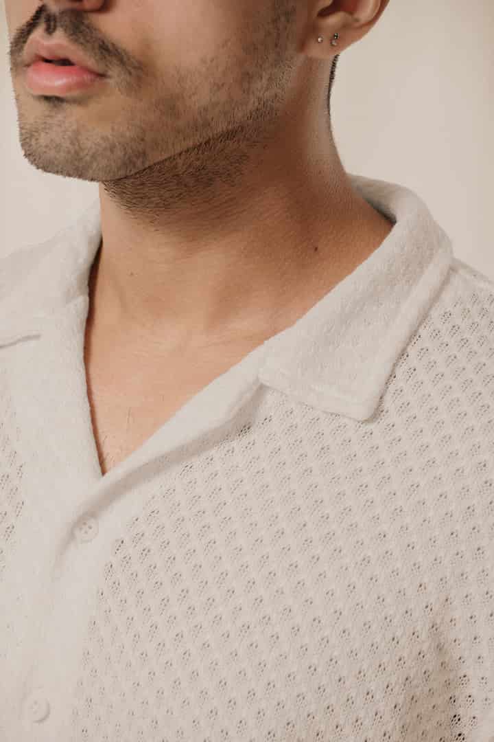 Camisa tejida beige - miniatura 2