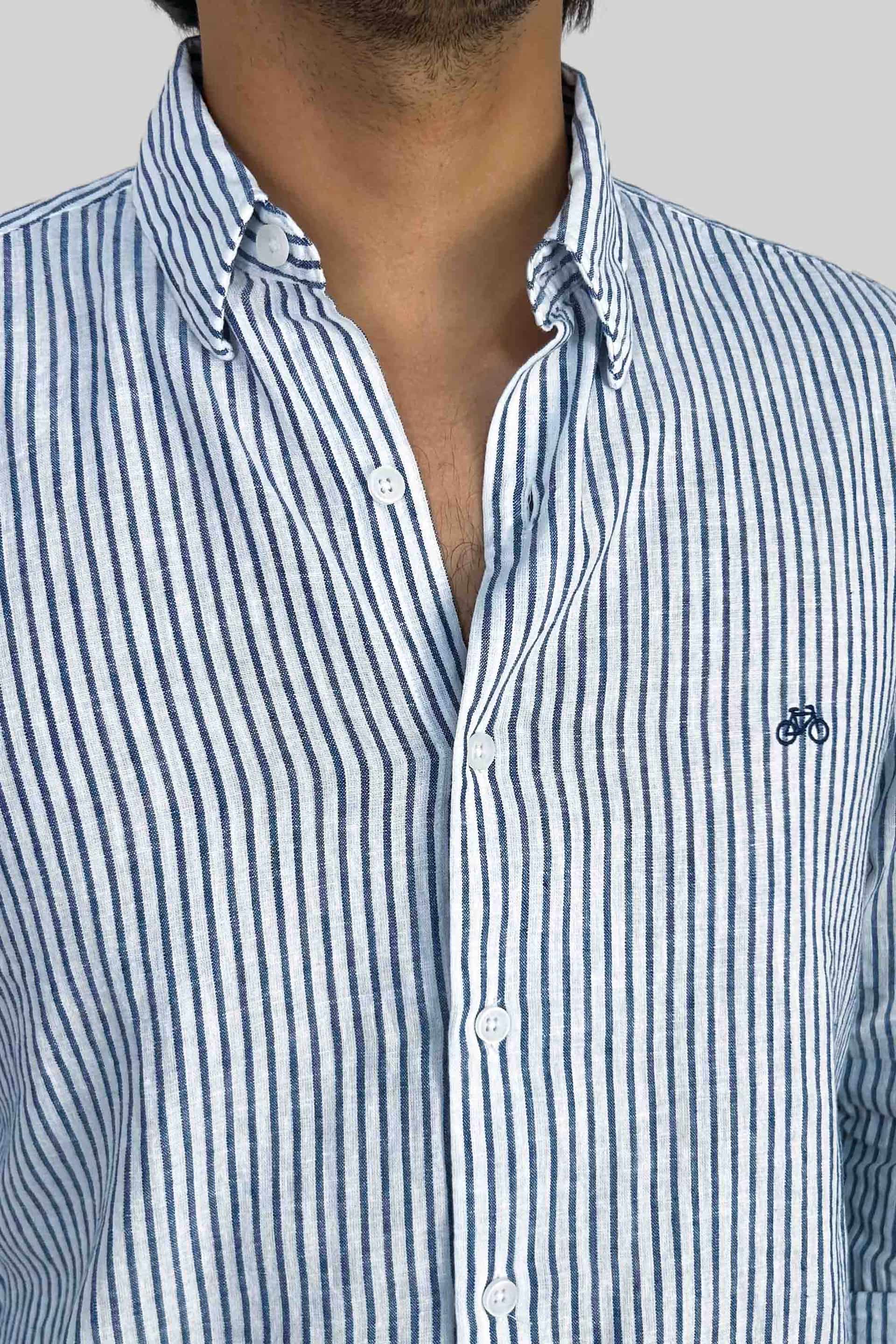 CAMISA LINO INDIGO LINES - miniatura 2