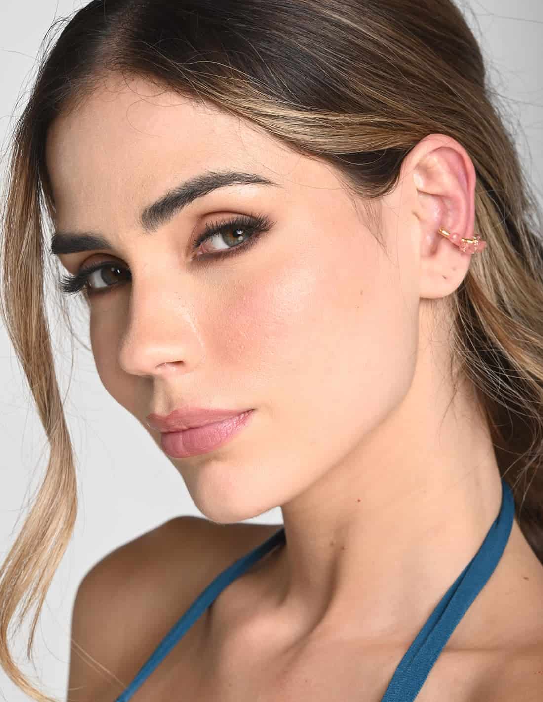 Ear Cuff Nala Cuarzo + Cherry - miniatura 1