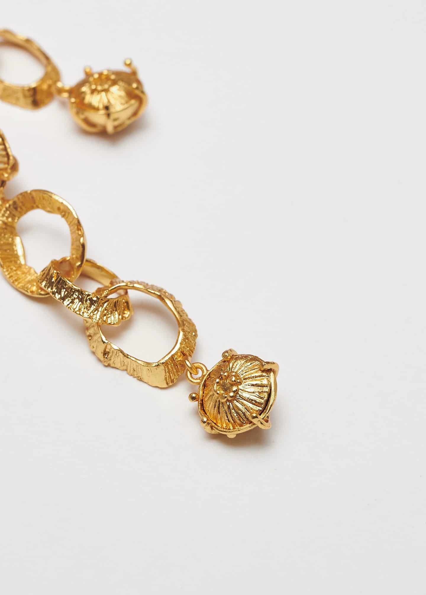 Aretes largos sombreritos dorados - miniatura 3