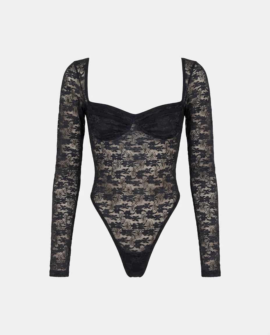 LACE BLACK BODYSUIT - miniatura 2