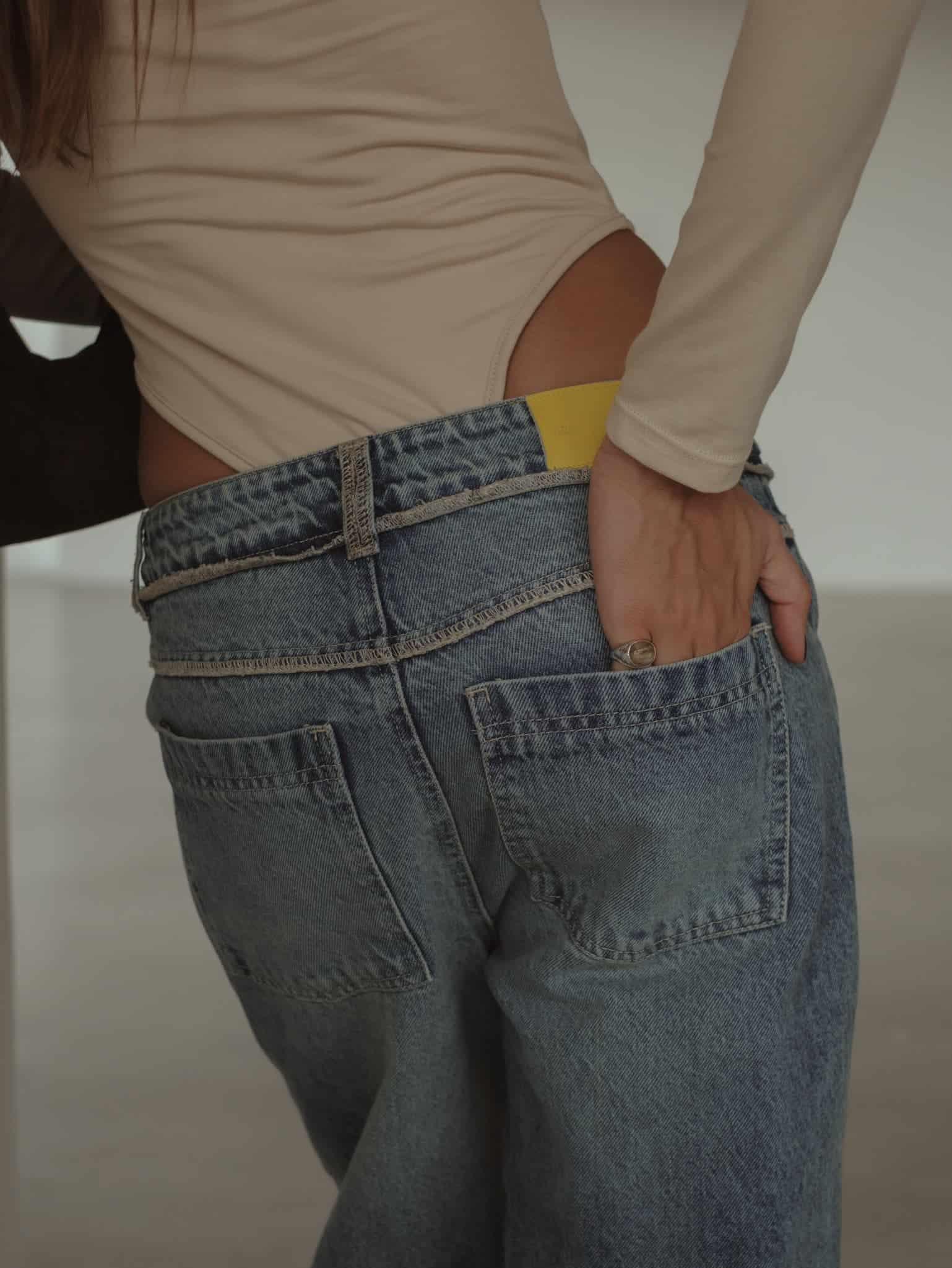 SPLIT LEG STRAIGHT JEAN - SOFT CLASSIC BLUE - miniatura 11