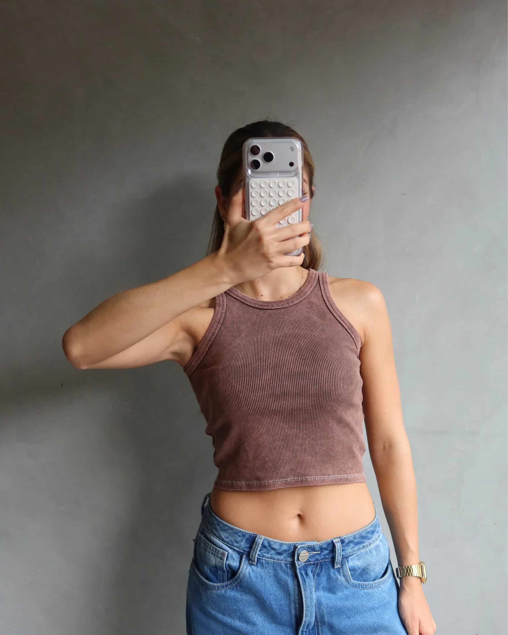 TANK TOP WASHED CAFÉ - miniatura 2