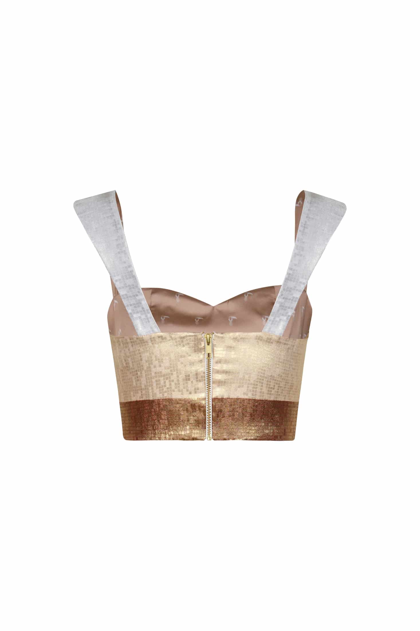 Calima Silk Jacquard Crop Top / Terra Stripes - miniatura 3