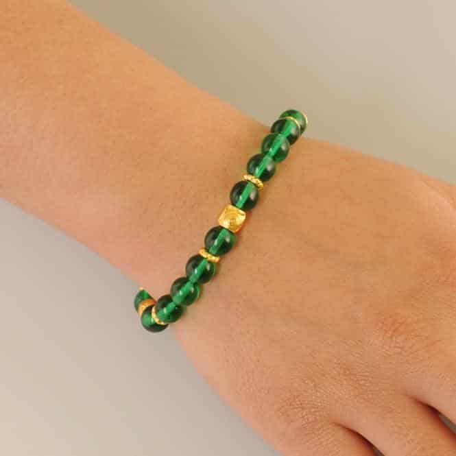 Pulsera Cristal Checo Verde 8mm - miniatura 2