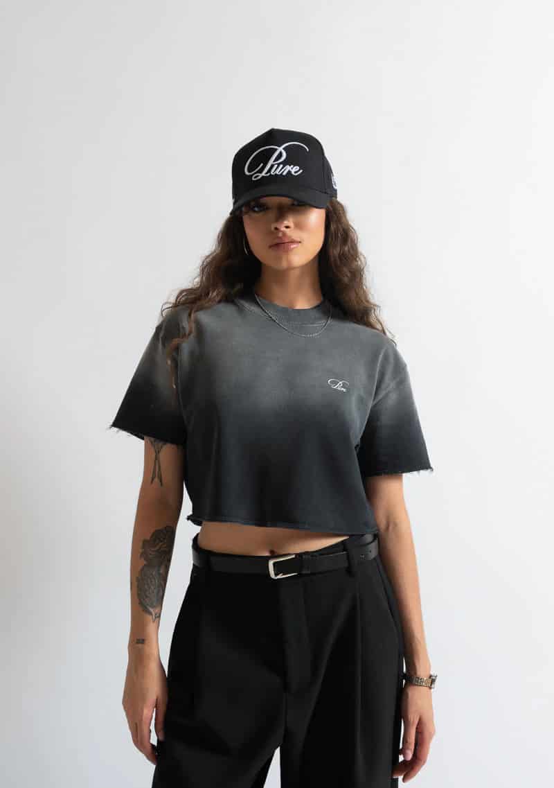 Monclair washed black Crop top - miniatura 2