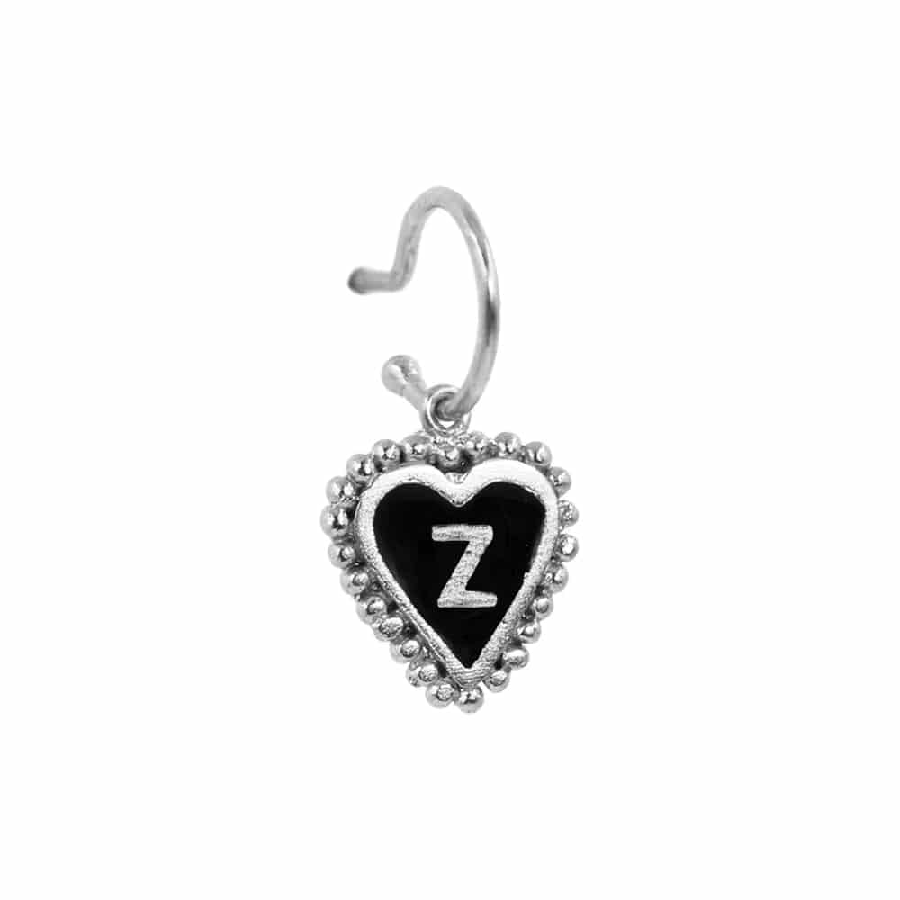 PreOrder Baby Hoops 9mm Letra Heart Plata - miniatura 33