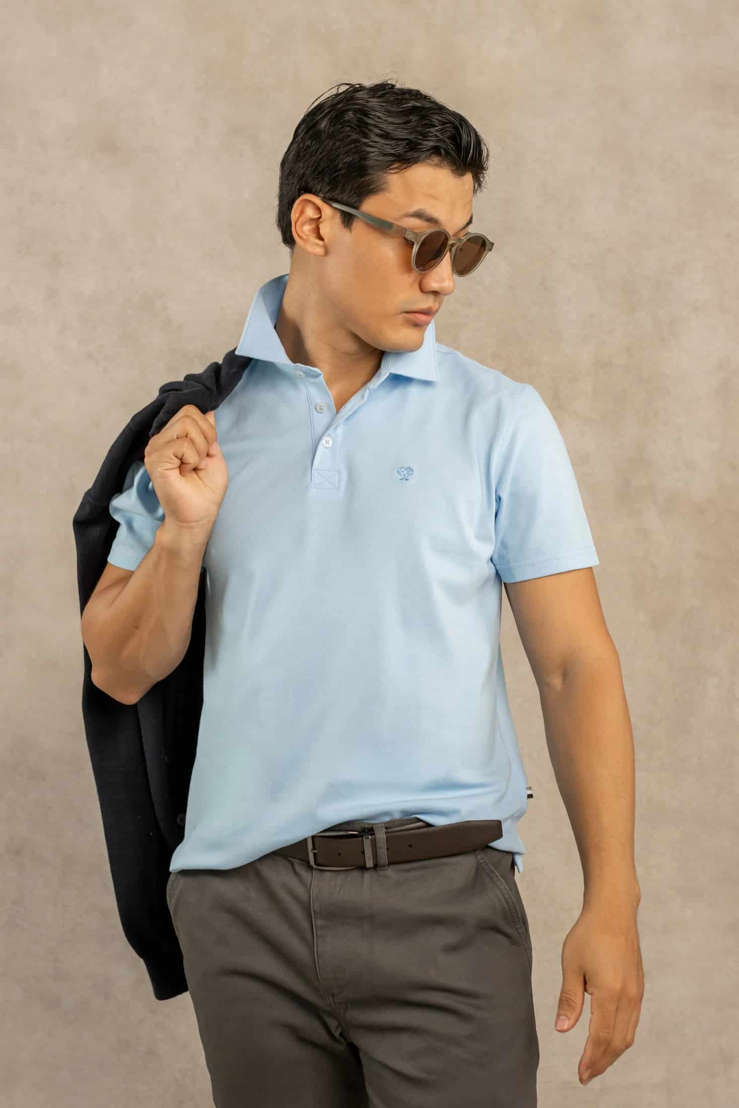 Polo Antimanchas Azul Celeste - miniatura 1