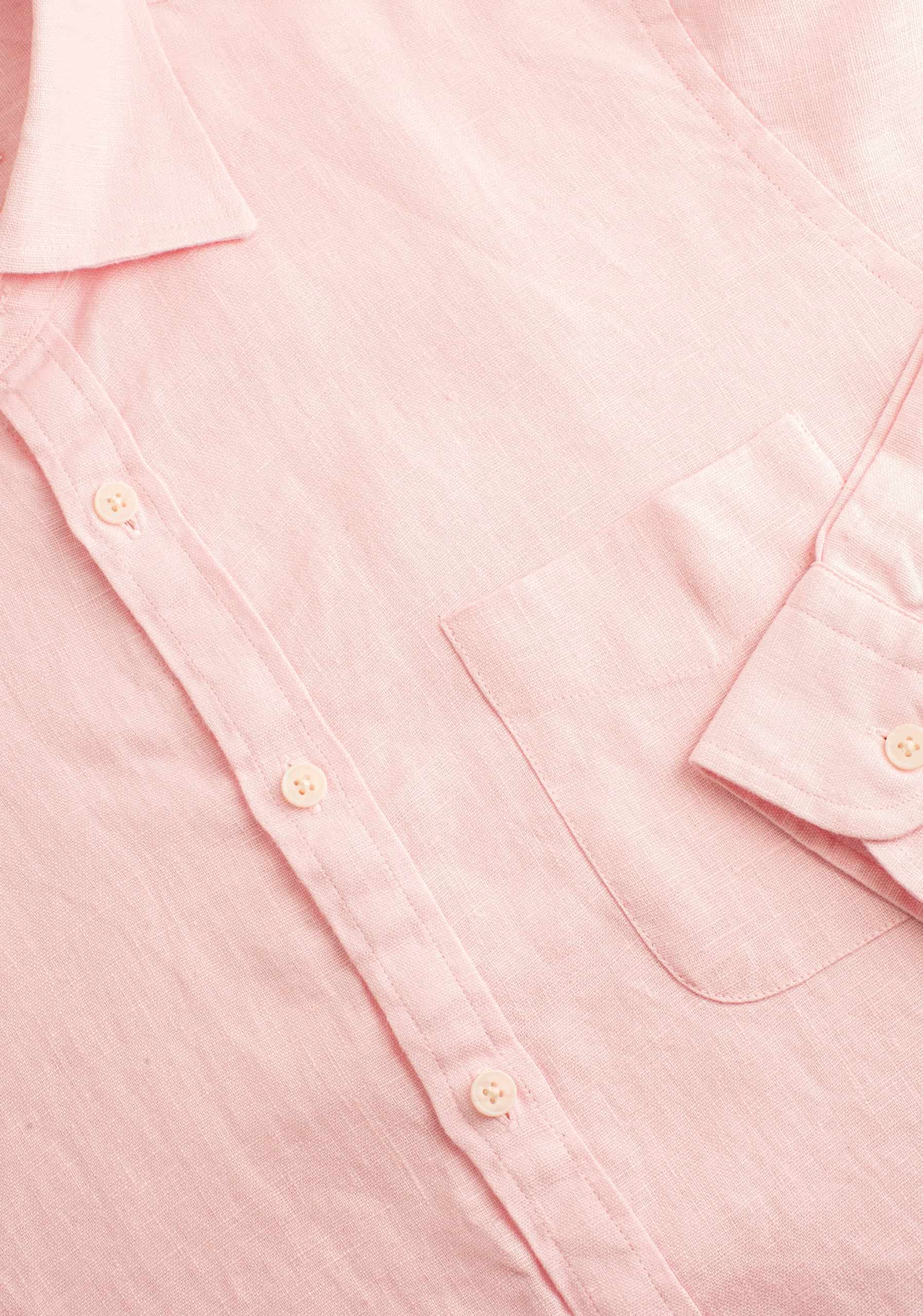 Camisa H CI Lino Unicolor Bols Rosado Claro - miniatura 7