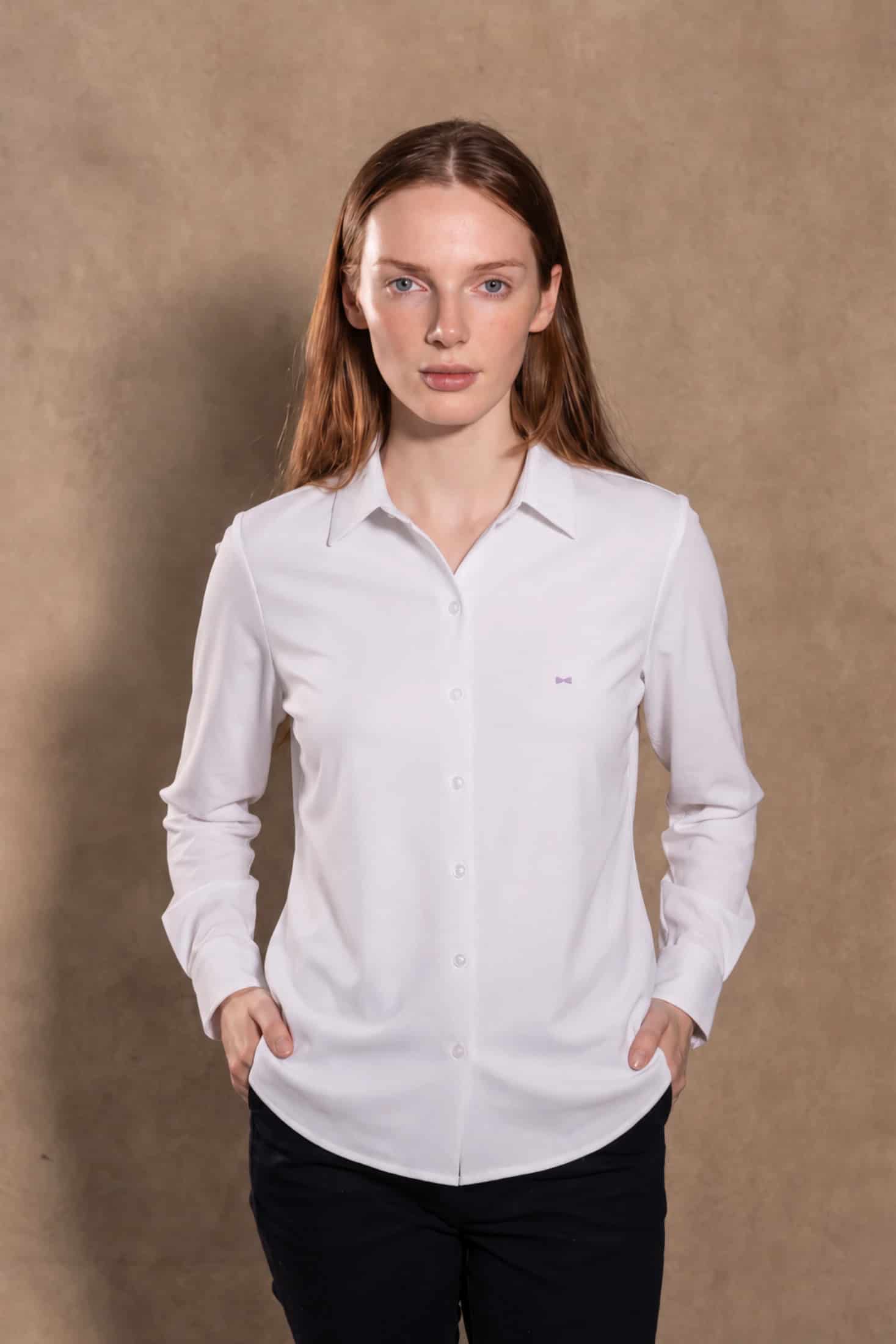 Camisa Perfromance Oxford De Mujer Blanco - miniatura 1