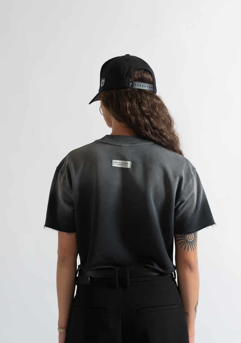 Monclair washed black Crop top - miniatura 3