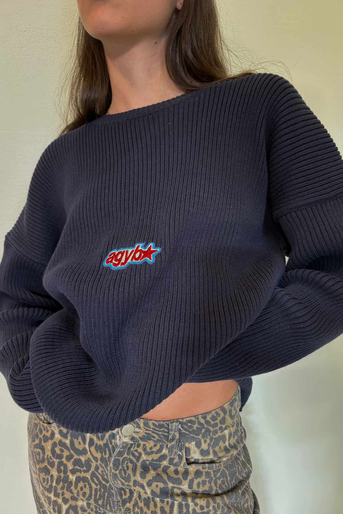 Starry Rib Sweater Navy - miniatura 5