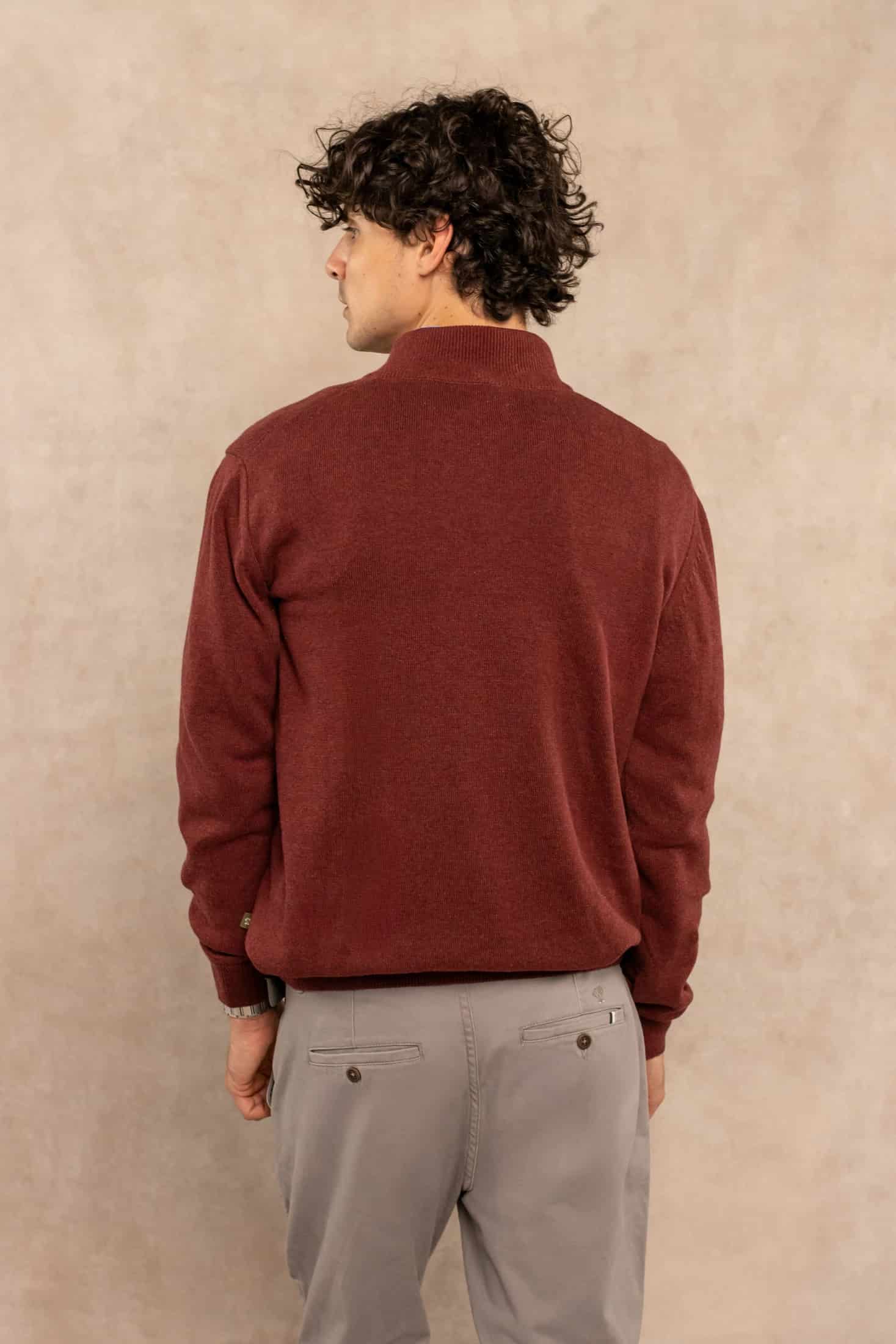 Halfzip Algodon Peinado Antiarrugas Vintage Wine - miniatura 3