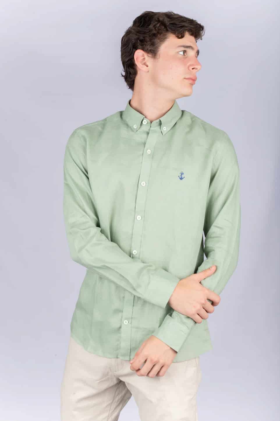 Camisa Lino Verde - miniatura 2
