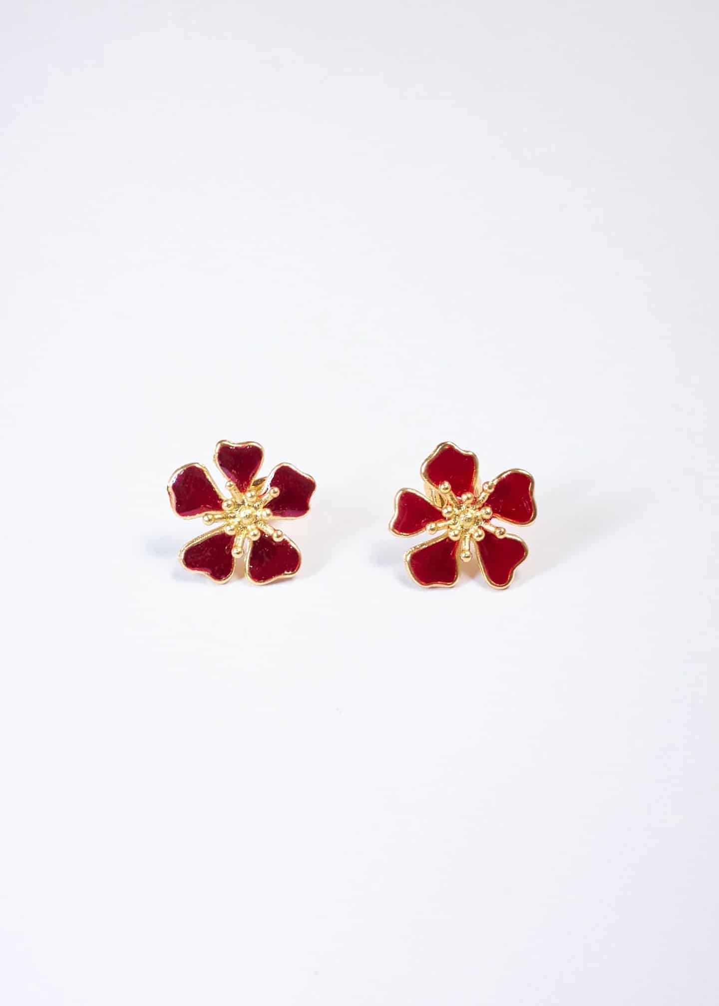 Aretes Aurora Mini Rojo Vino - miniatura 2
