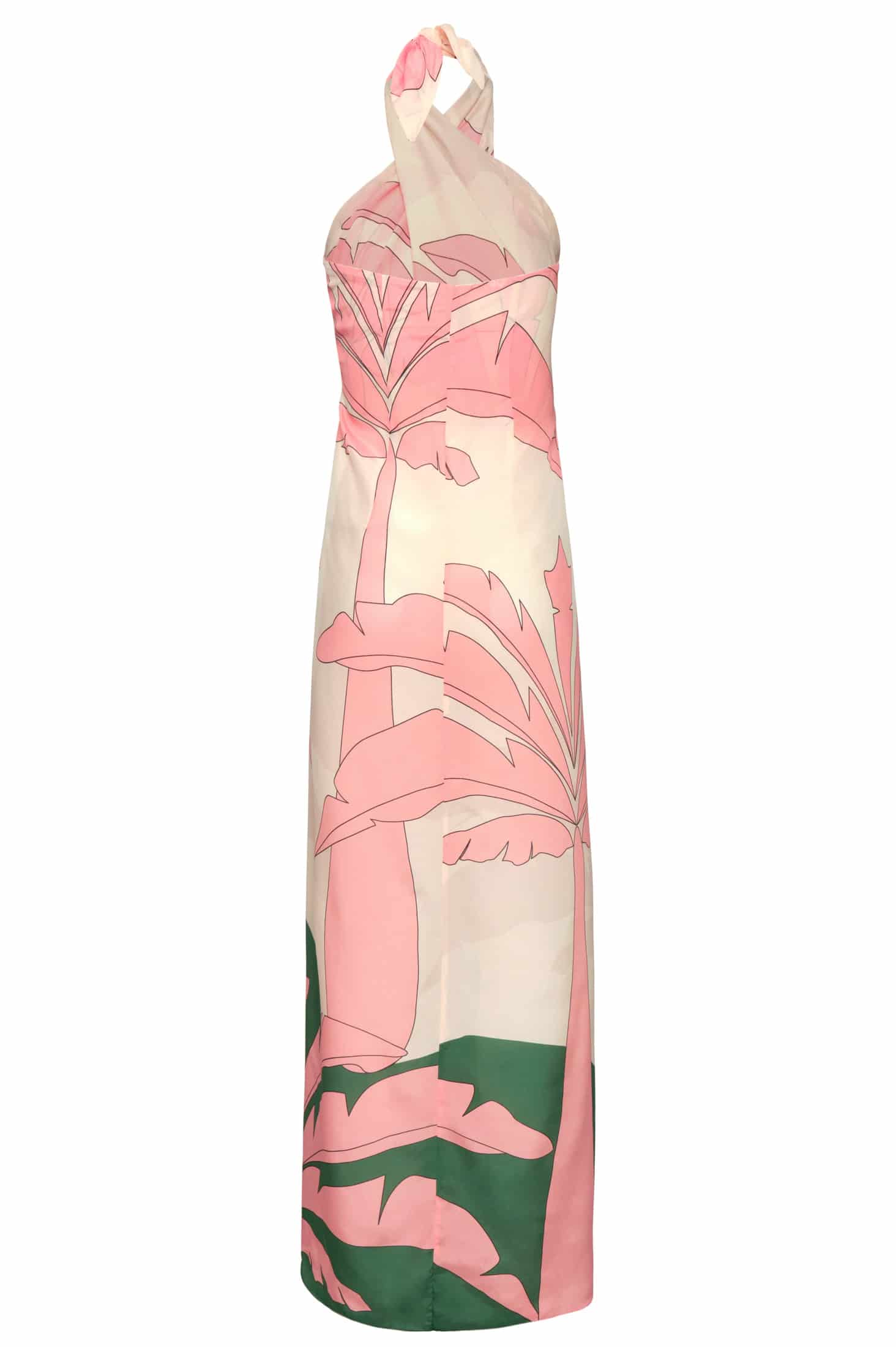 Cayetana Silk Crepe Maxi Dress / Peach Palms - miniatura 3