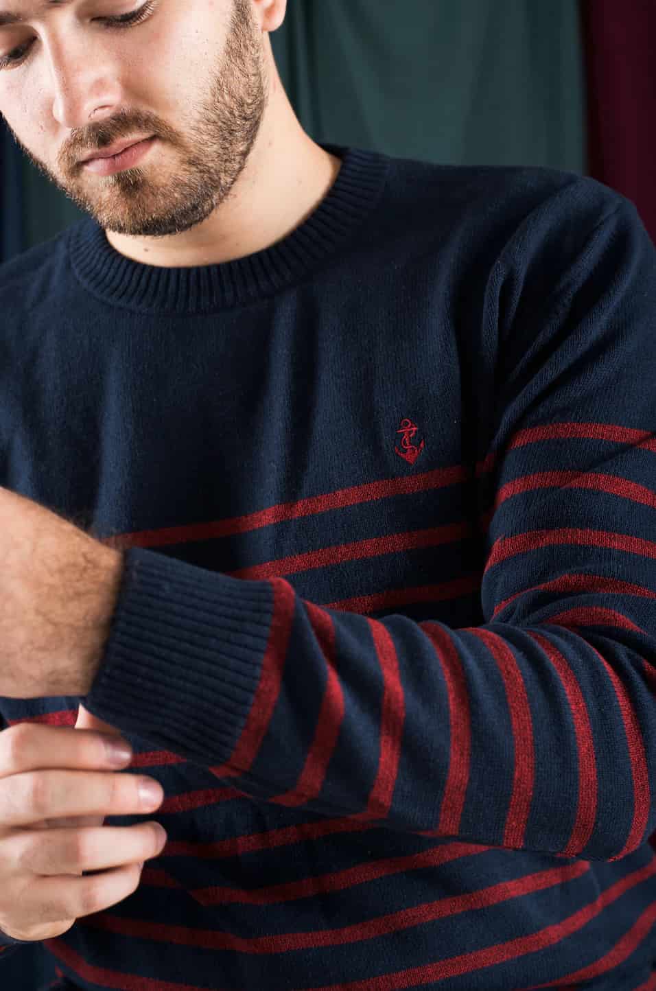 Saco Navy Rayas Rojas - miniatura 2