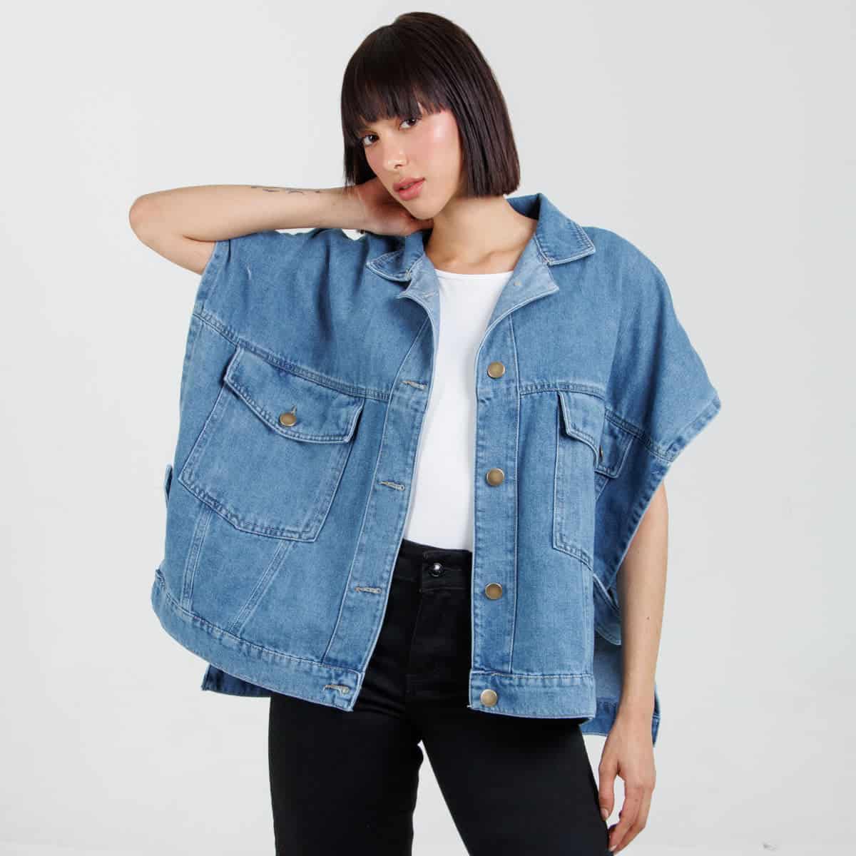 Poncho denim Axspen B1768 - miniatura 1