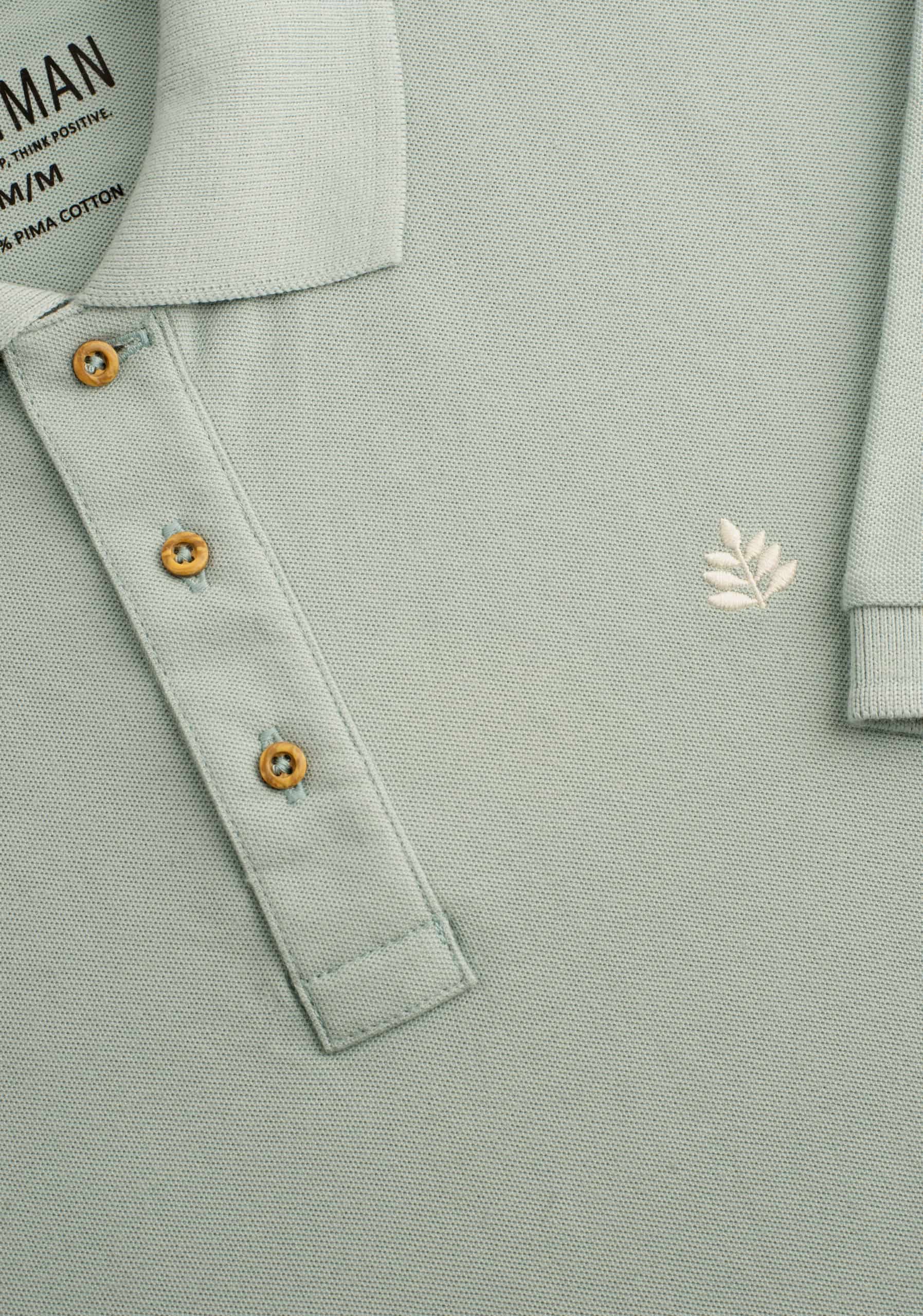 Camiseta Polo H Unicolor L-Mar Verde Menta - miniatura 3