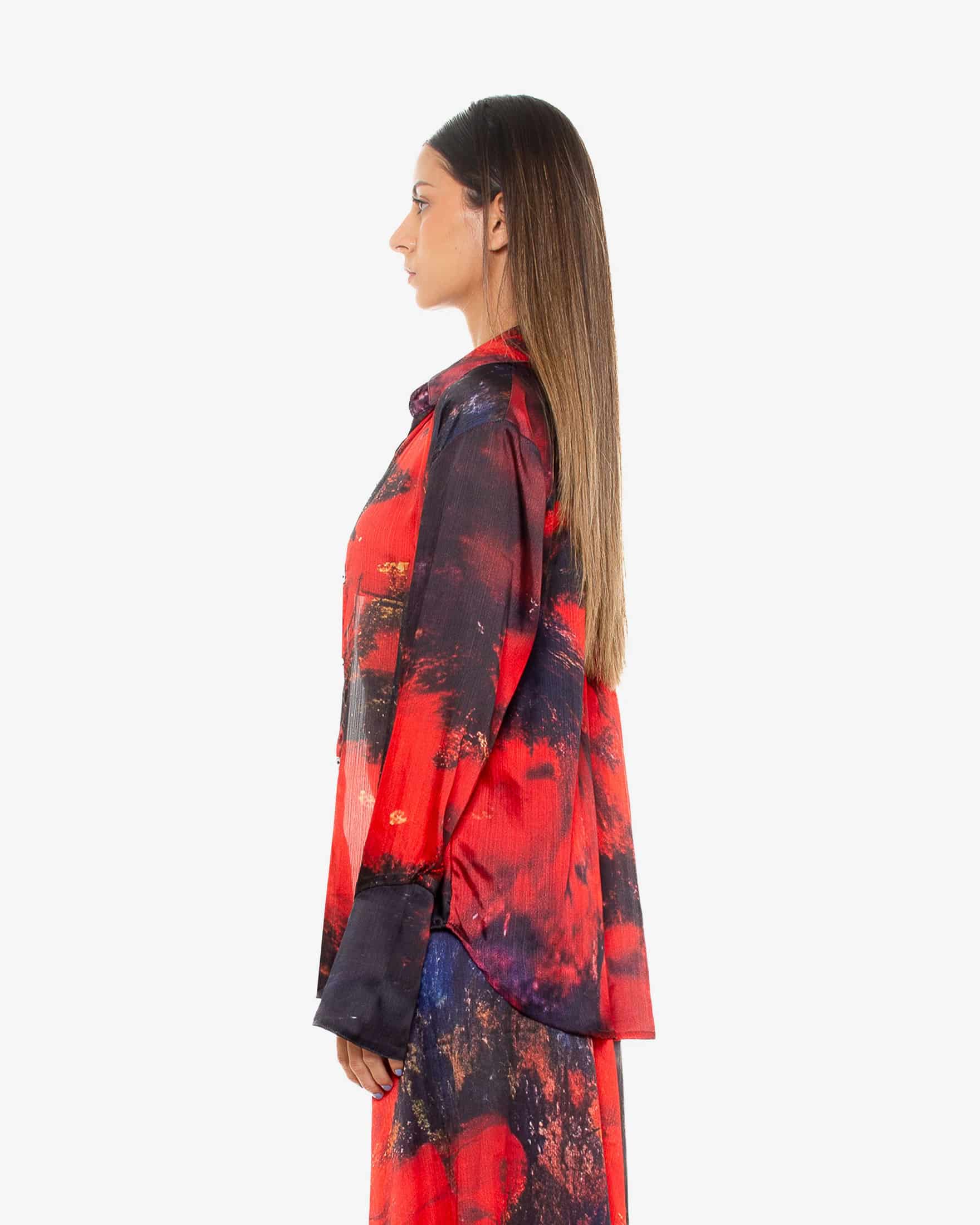 'Red Roses' Satin Shirt - miniatura 4