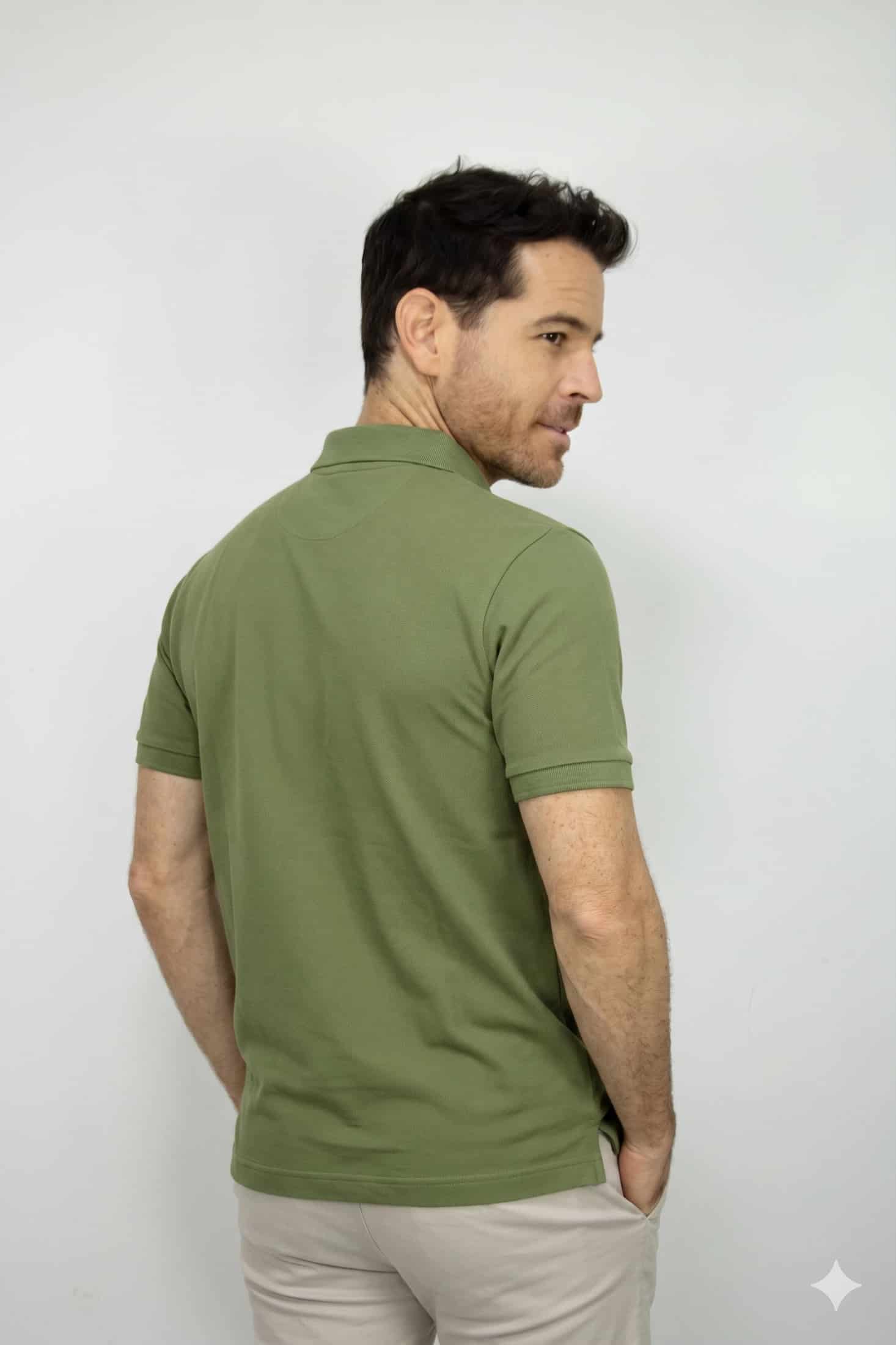 Polo Deportiva Verde Para Hombre - miniatura 3