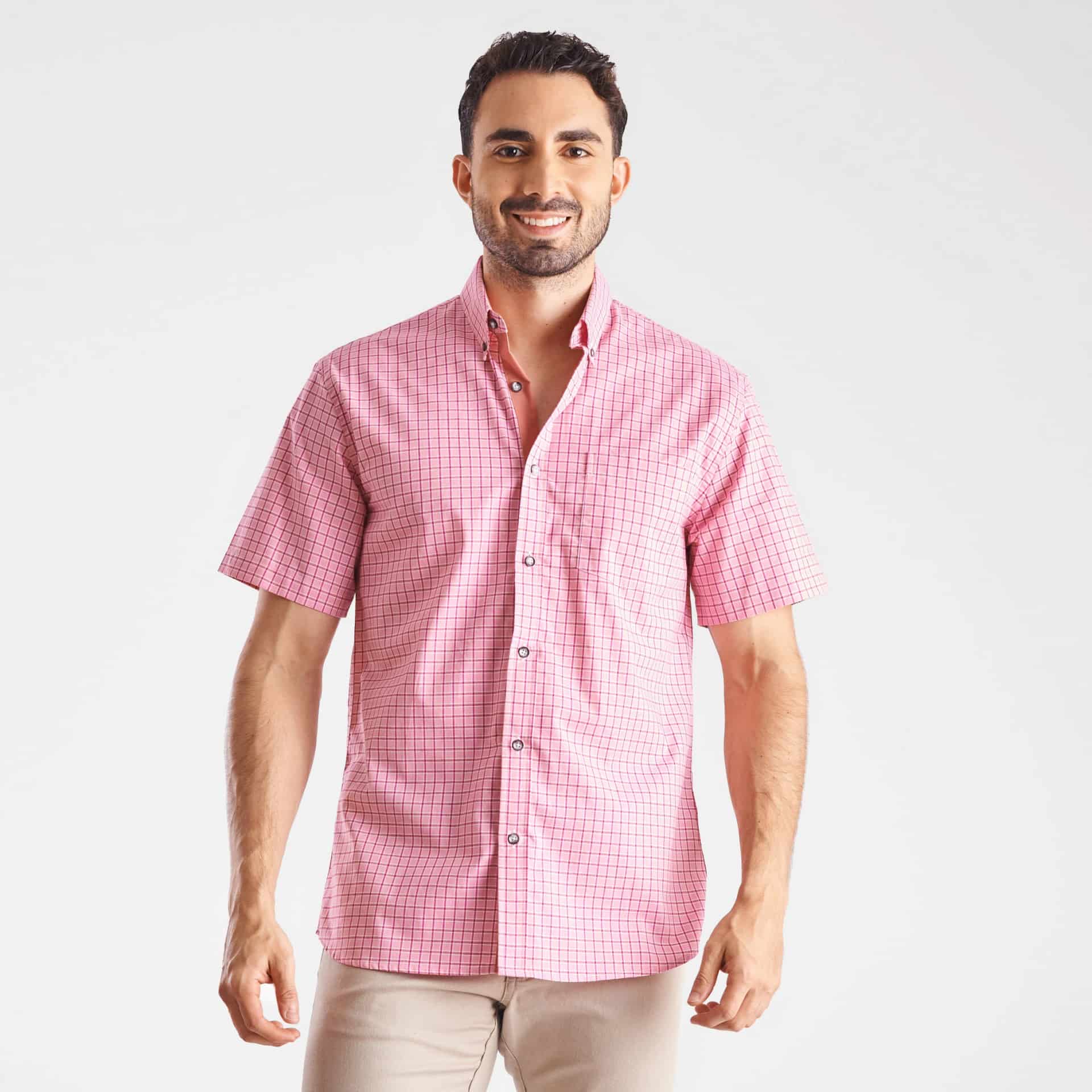 Camisa regular fit color rosado - miniatura 1