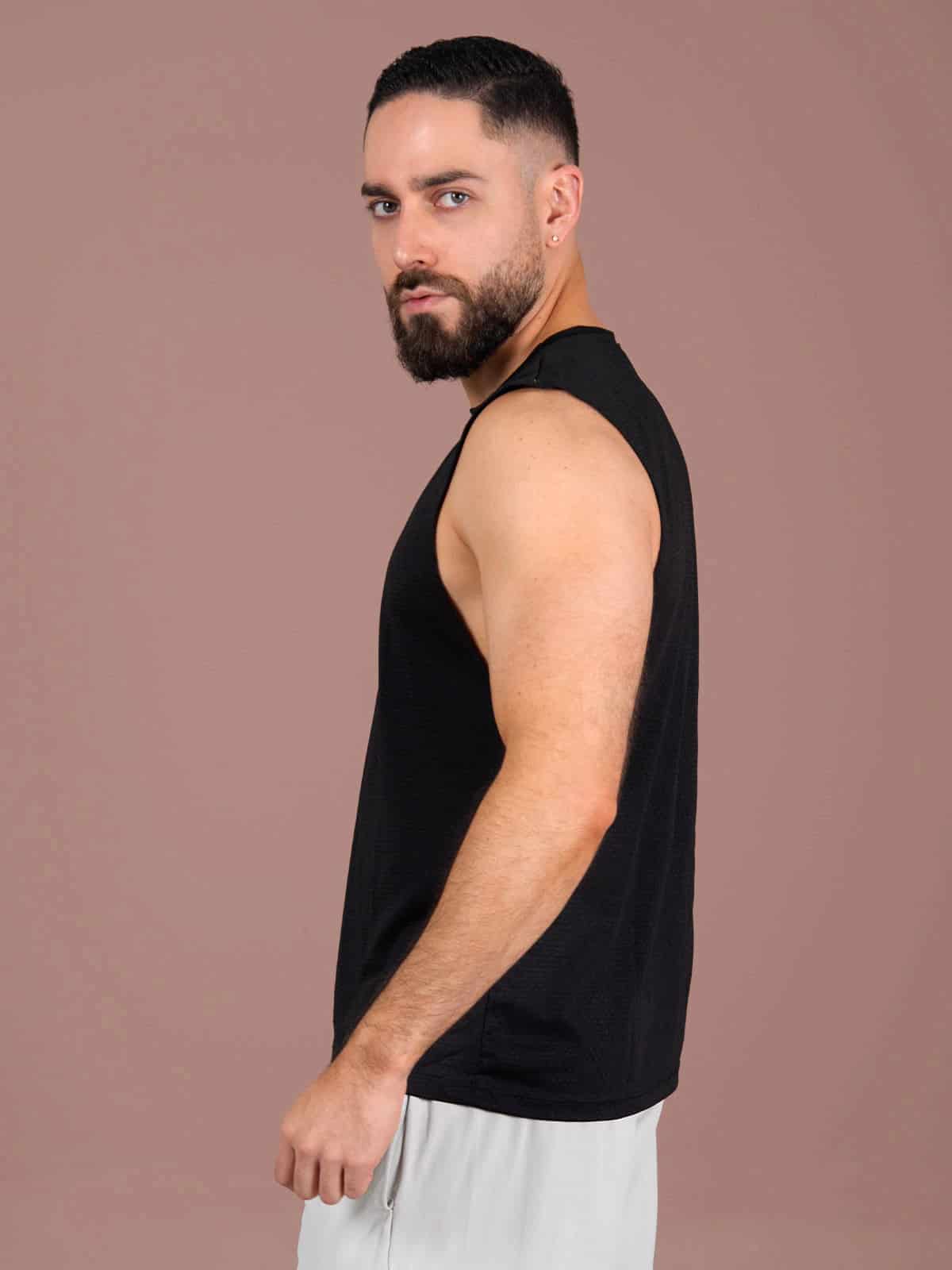 Camisilla hombre panal negra - miniatura 2