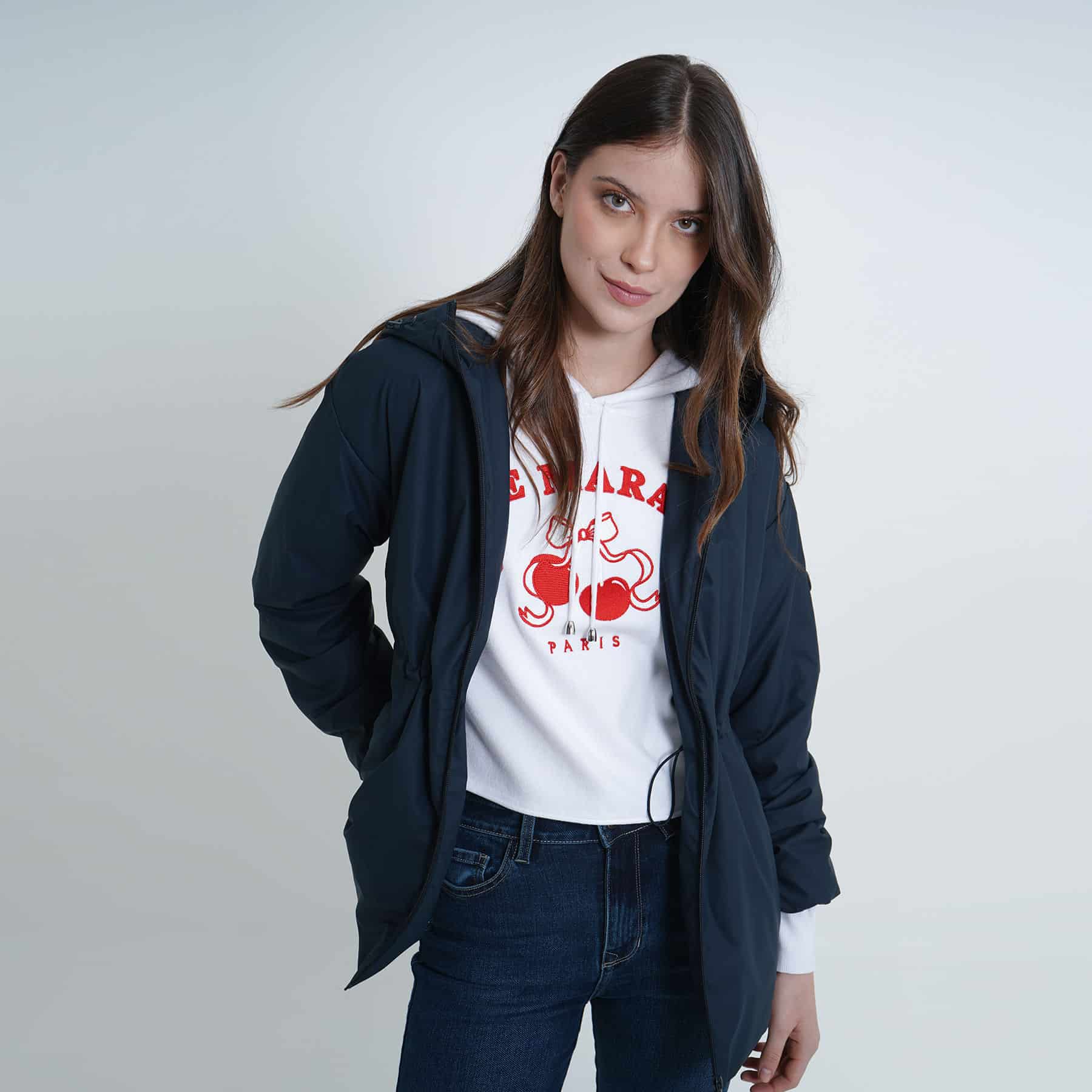 Chaqueta acolchada con capucha y ajuste en cintura - miniatura 6