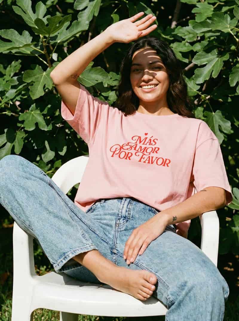 CAMISETA MAS AMOR ROSADA - miniatura 1