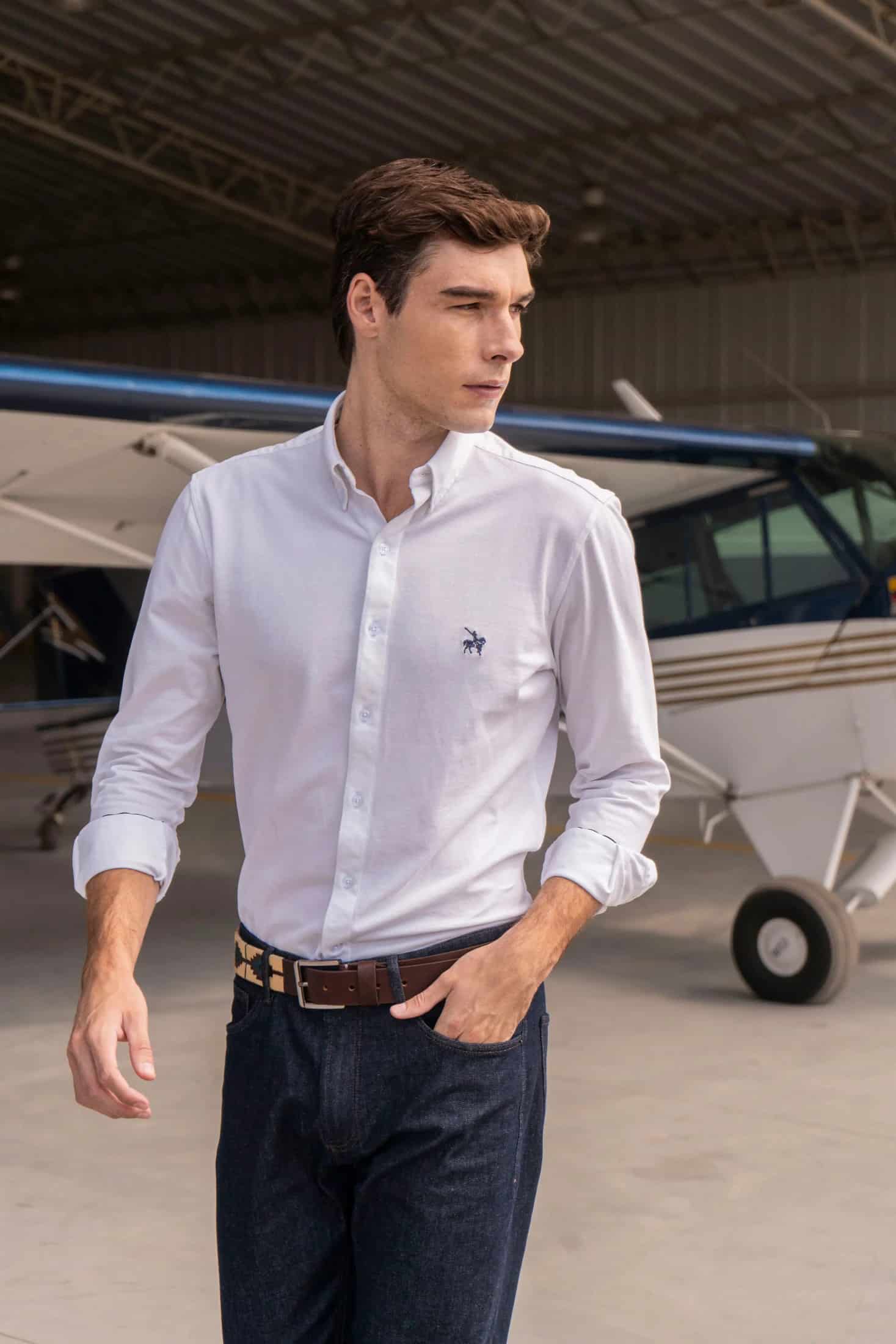 Camisa Micro Pique Hombre Blanco - miniatura 4