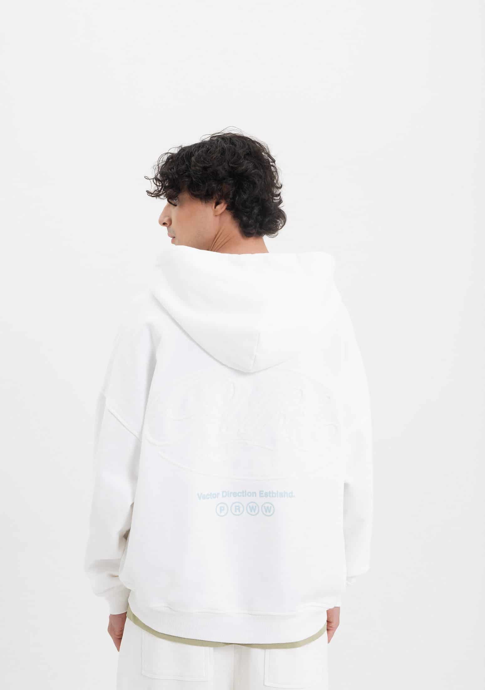 Across The Lines White Zip Hoodie - miniatura 3