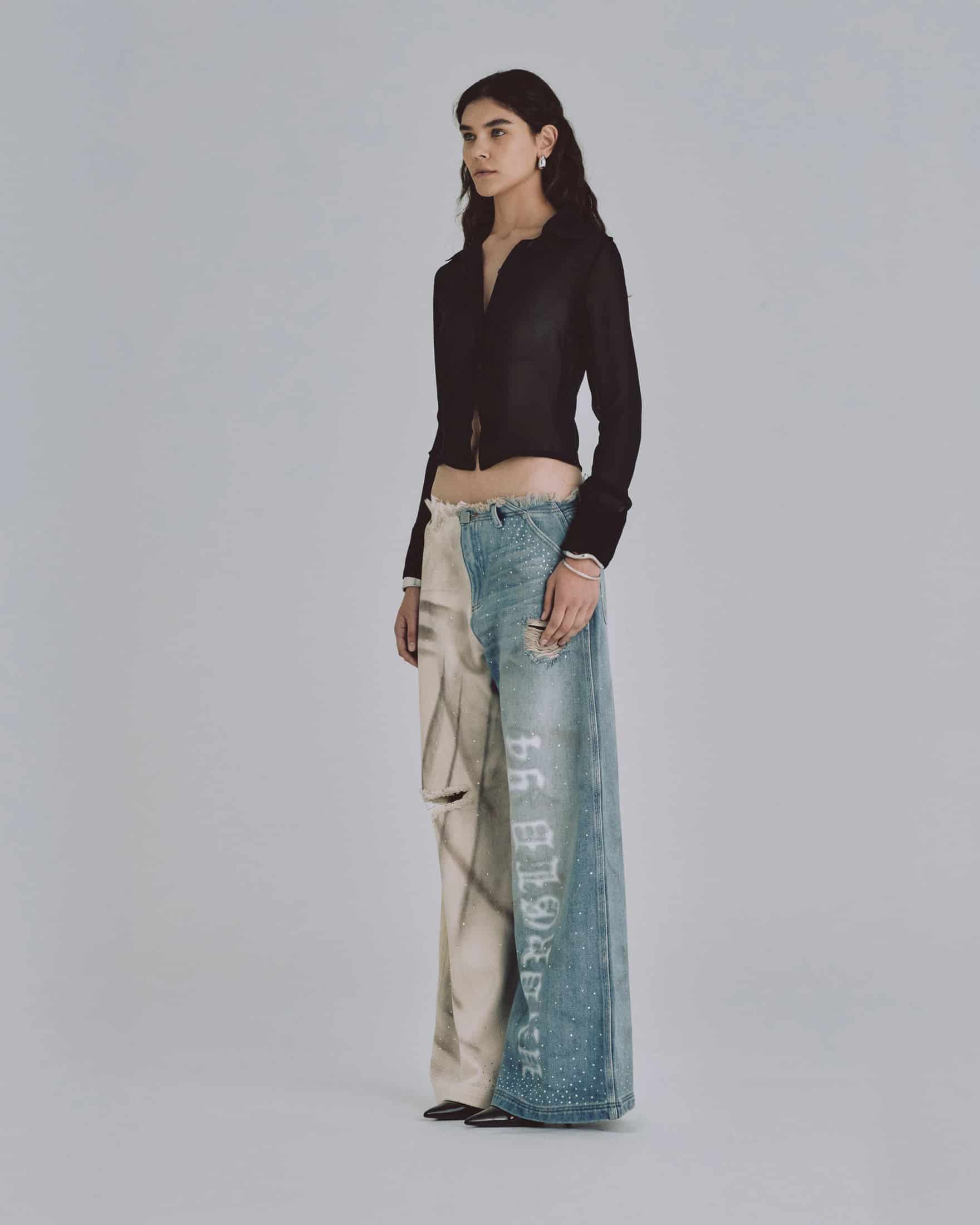 W Basics Transparent Shirt Black - miniatura 5
