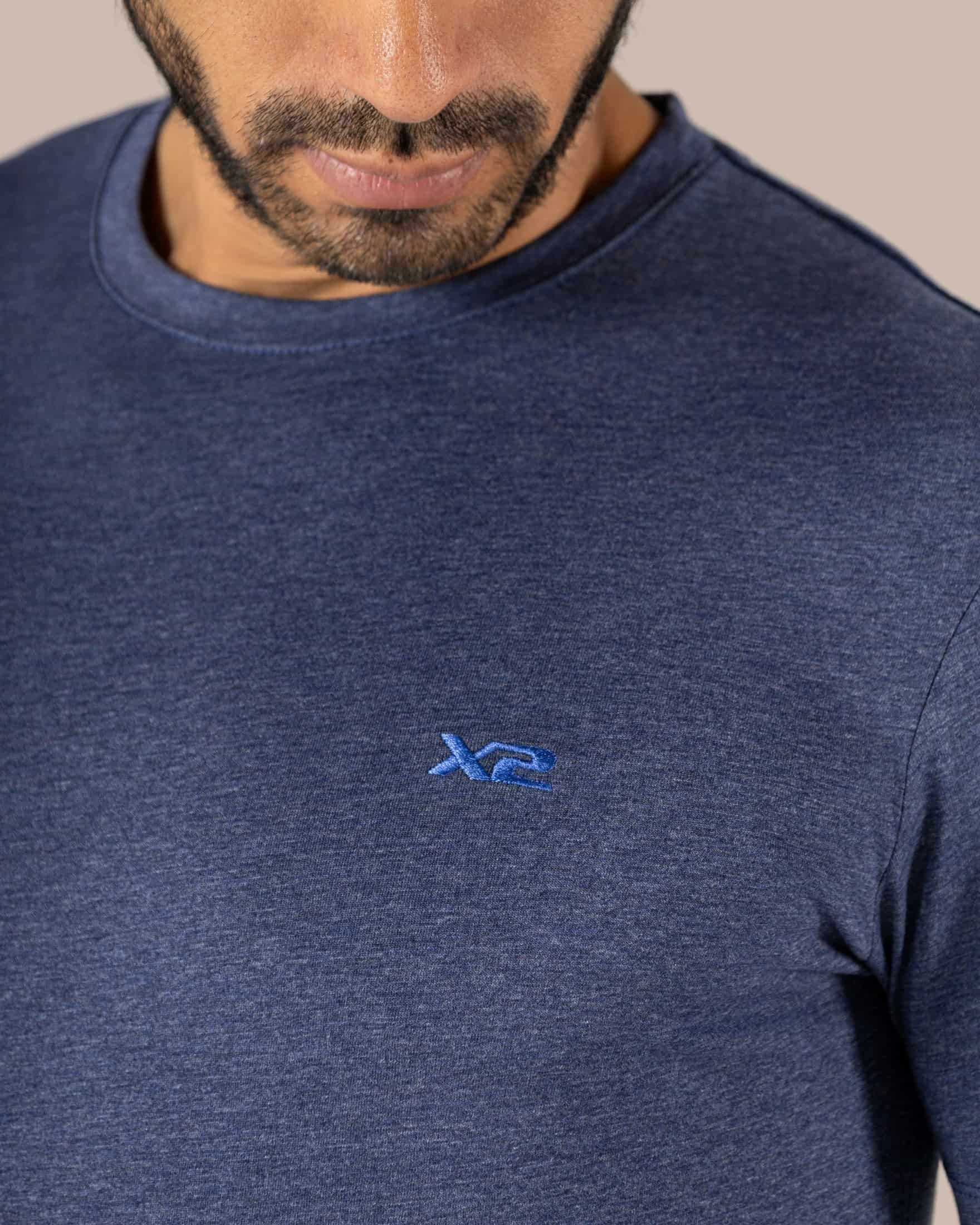 Camiseta Cuello Redondo Algodón Parma Azul X2 - miniatura 1
