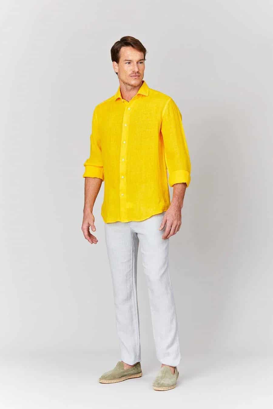 men’s linen shirt banana basic - miniatura 6