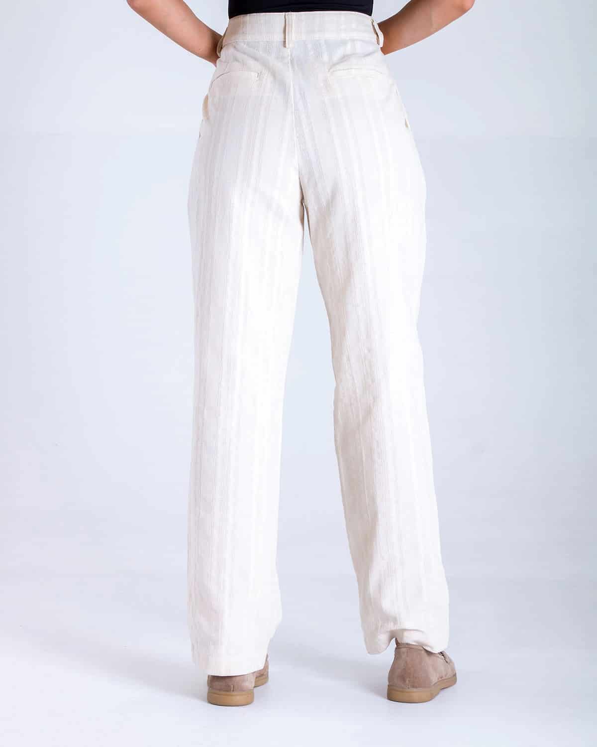 Pantalon recto ivory para mujer - miniatura 4