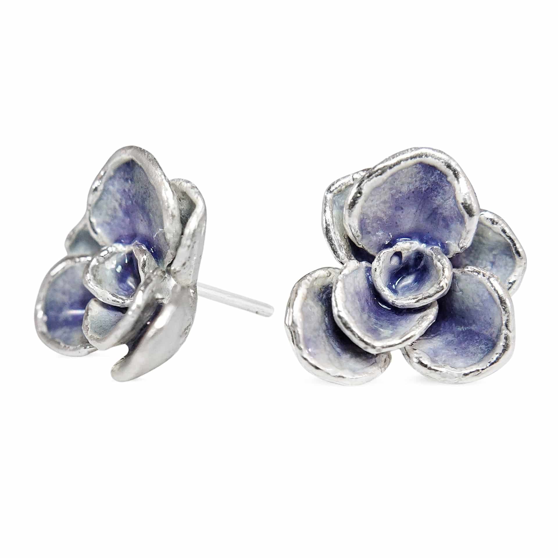Aretes suculenta Simona en plata esmaltada - miniatura 3