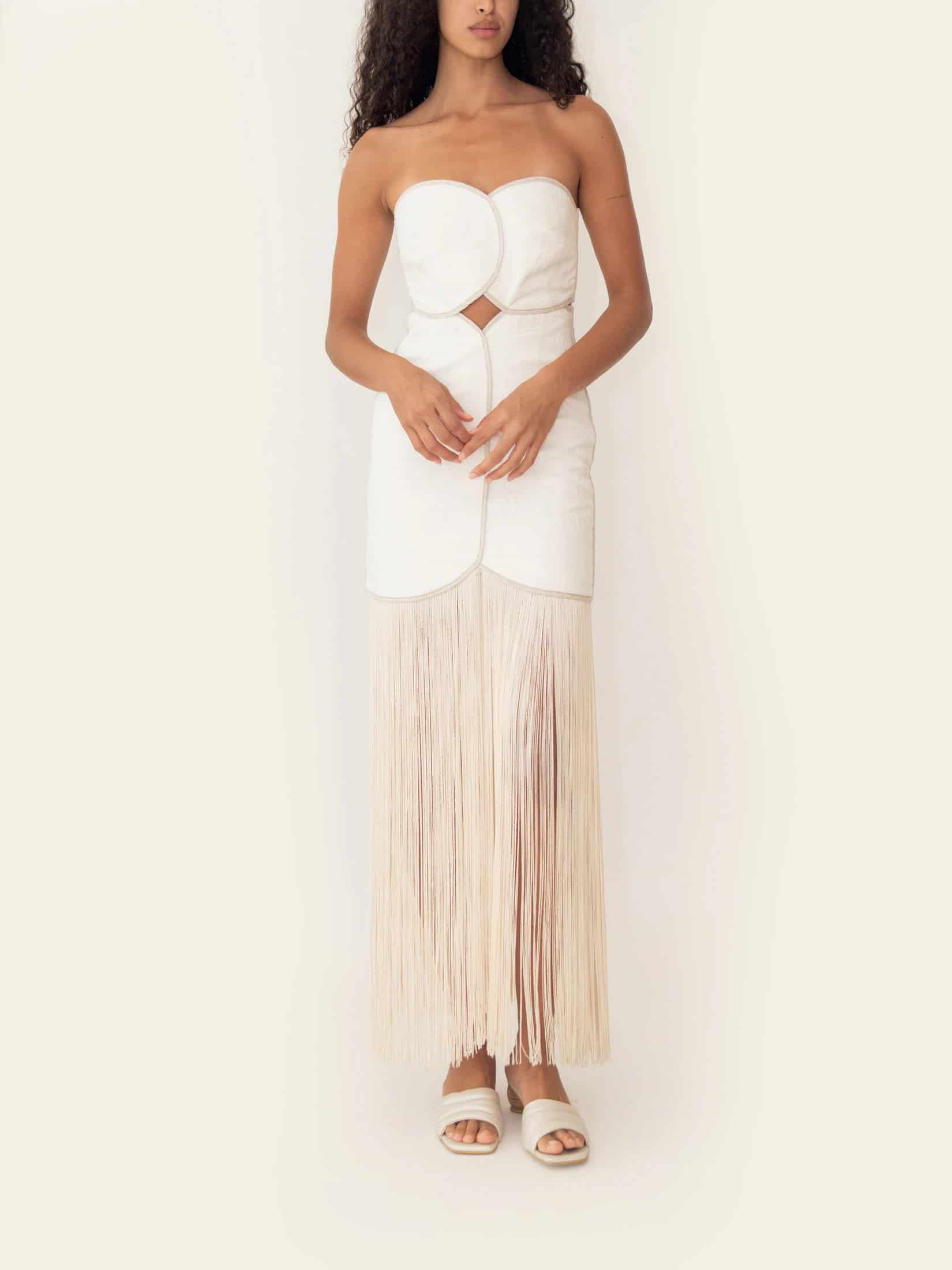 JOAQUINA DRESS IVORY SEASHELLS - miniatura 3