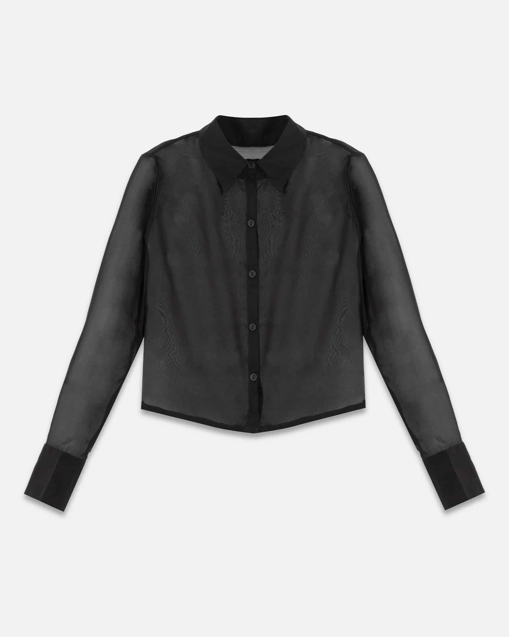 W Basics Transparent Shirt Black - miniatura 1