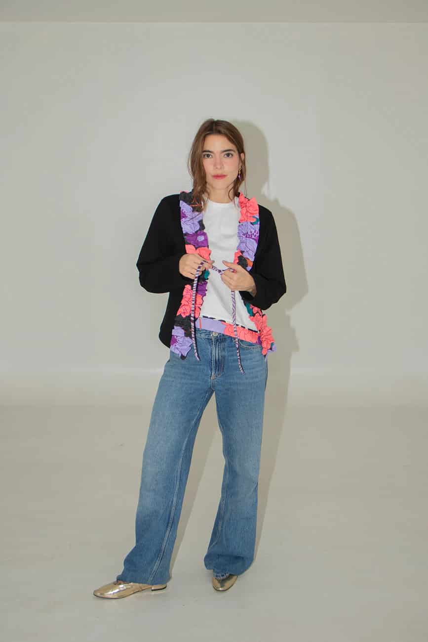 Black Sweat Cardigan - miniatura 2