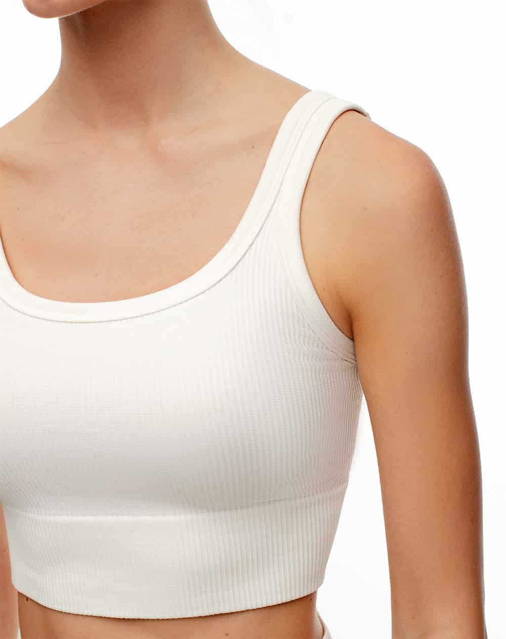 Crop top deportivo mujer seamless blanco - miniatura 4