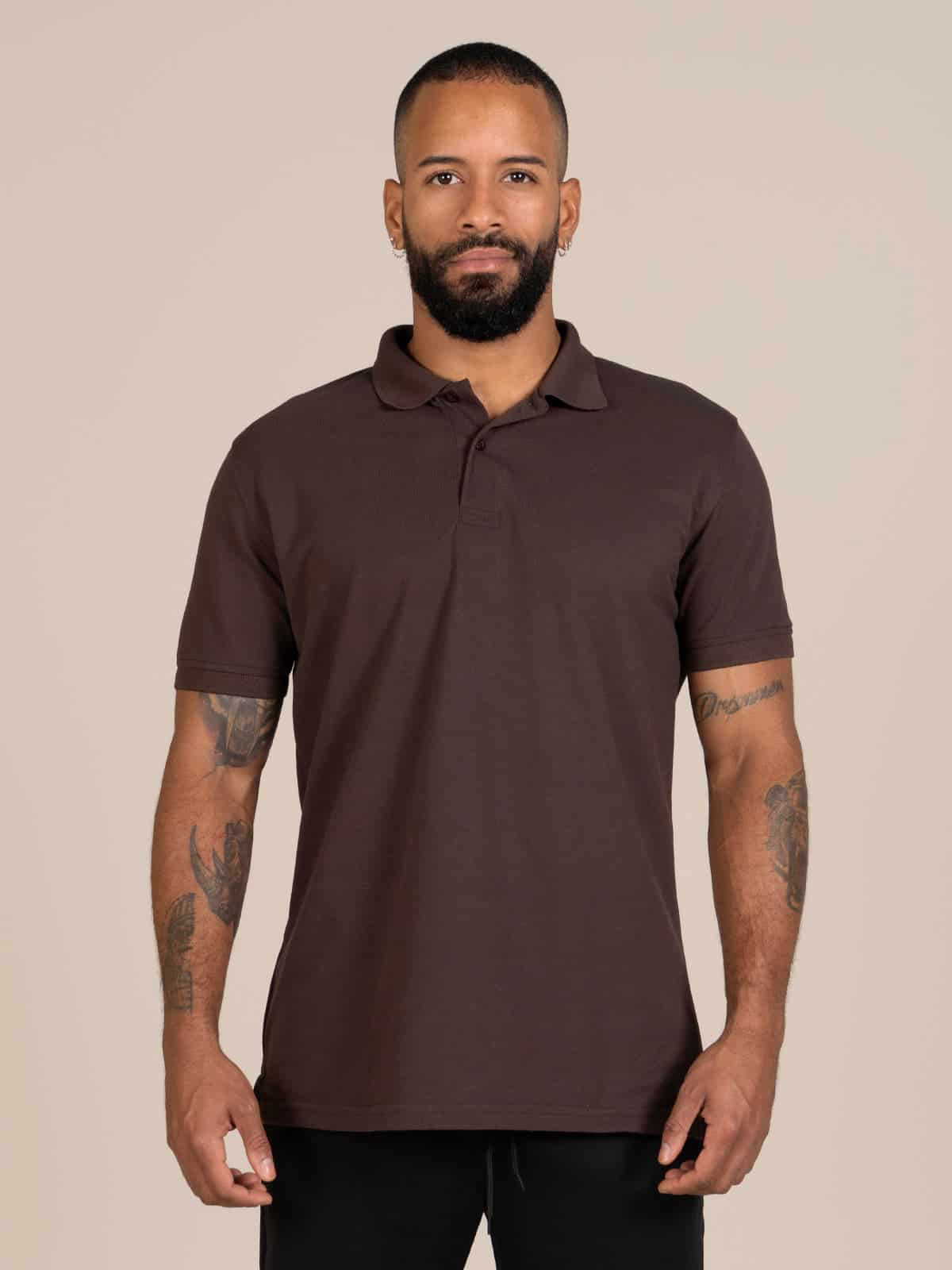 camiseta polo hombre brown - miniatura 1