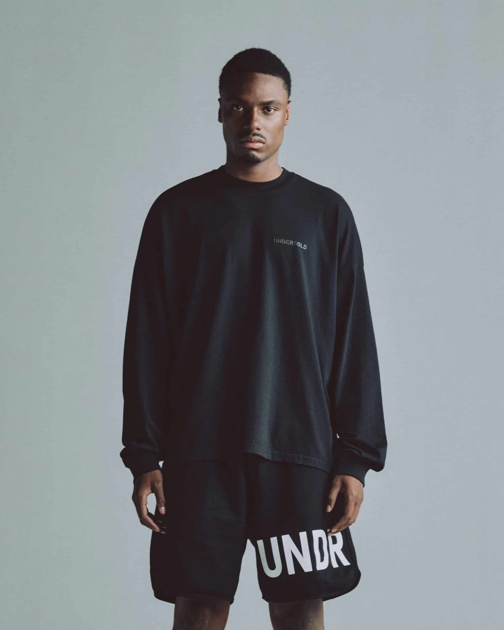Line Logo Long Sleeve Boxy Fit Tshirt Black - miniatura 2
