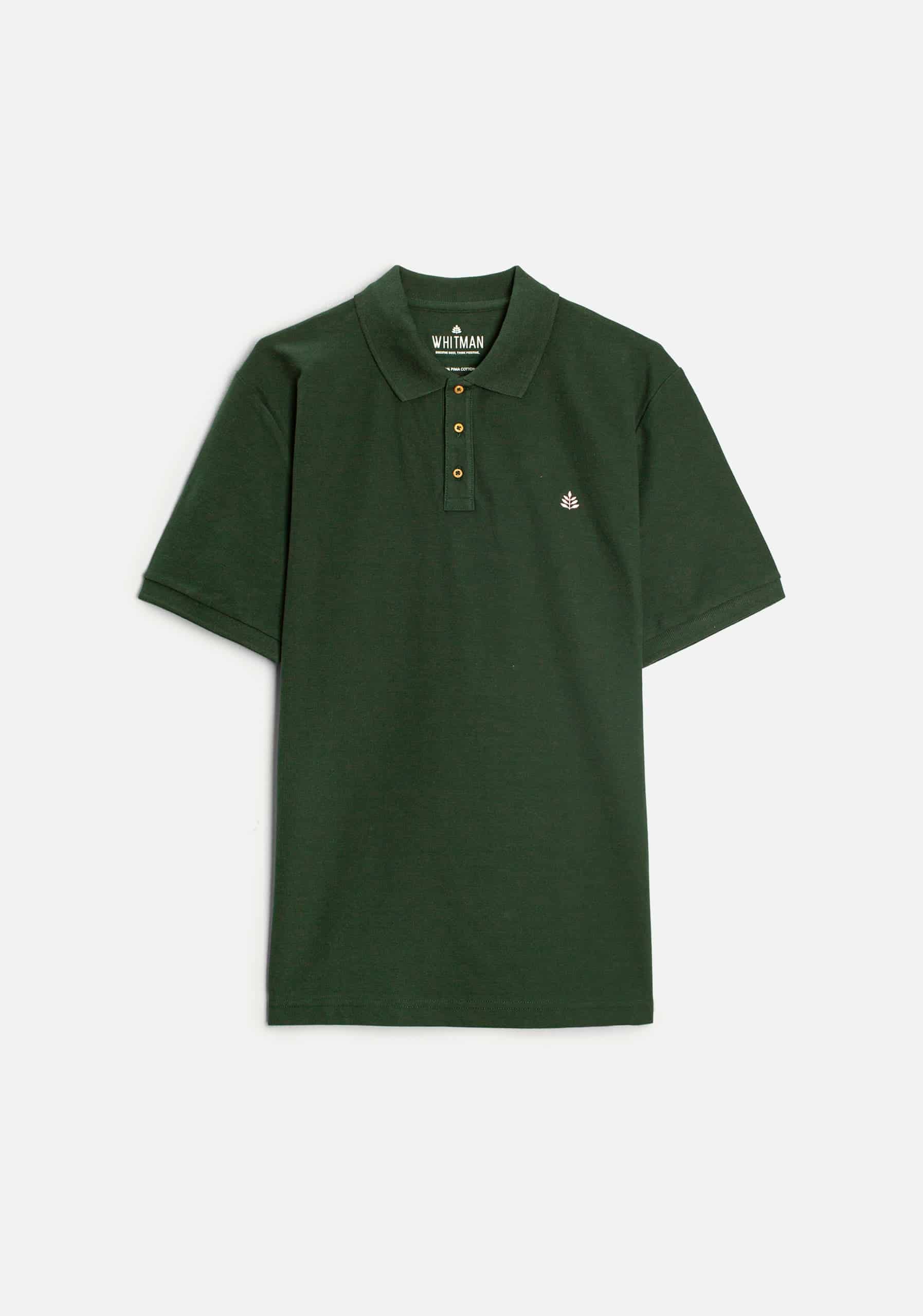 Camiseta Polo H Unicolor L-Ros Verde Osc. - miniatura 1