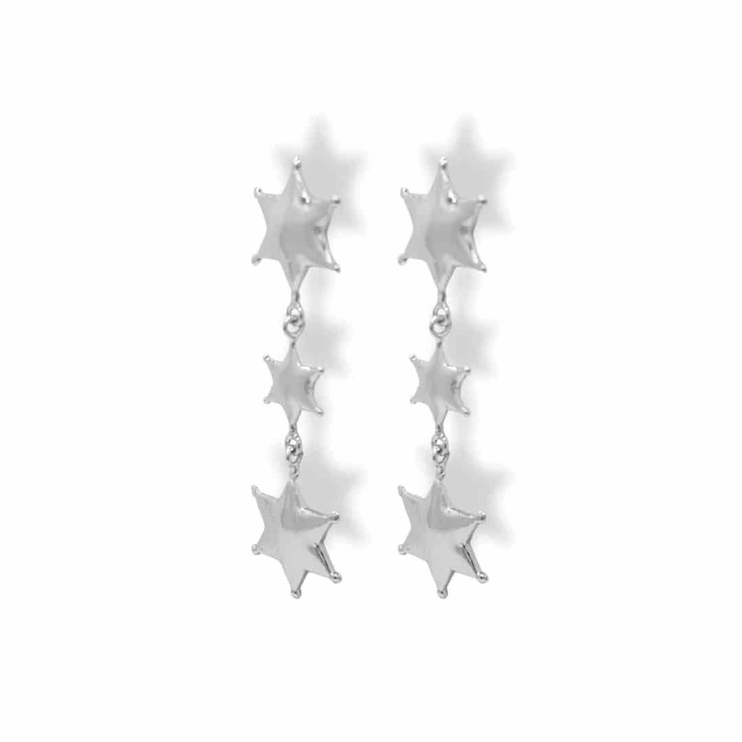 Aretes largos con estrellas de sheriff - miniatura 1