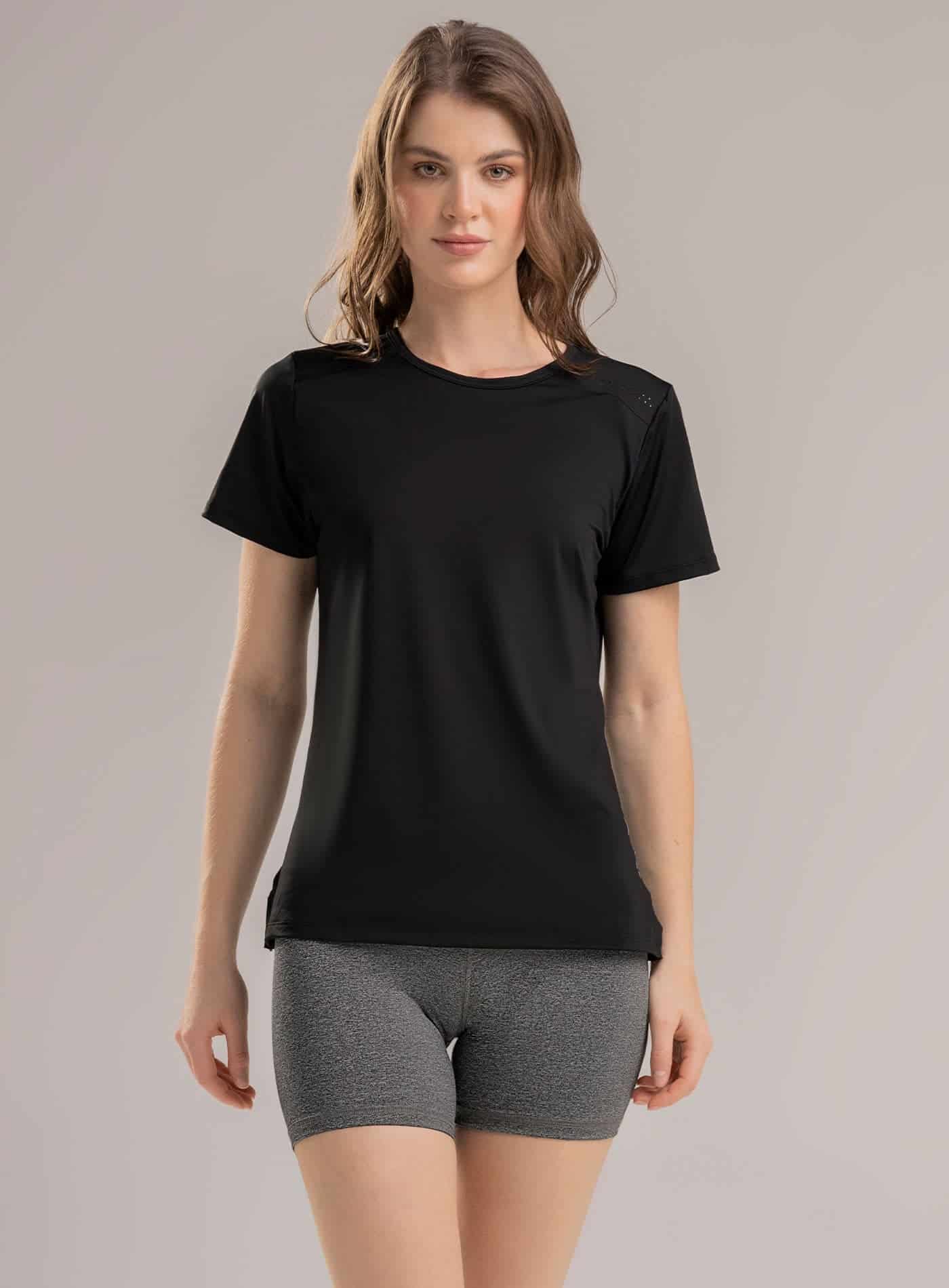 CAMISETA DEPORTIVA CON DISEÑO CORTE LASER Y TERMO SELLADA EN HOMBROS - miniatura 2
