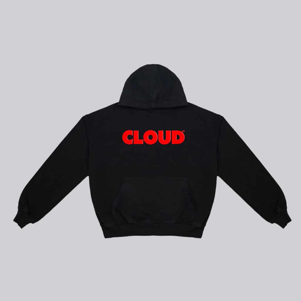 Hoodie BLOCK blanco sobre negro - miniatura 1