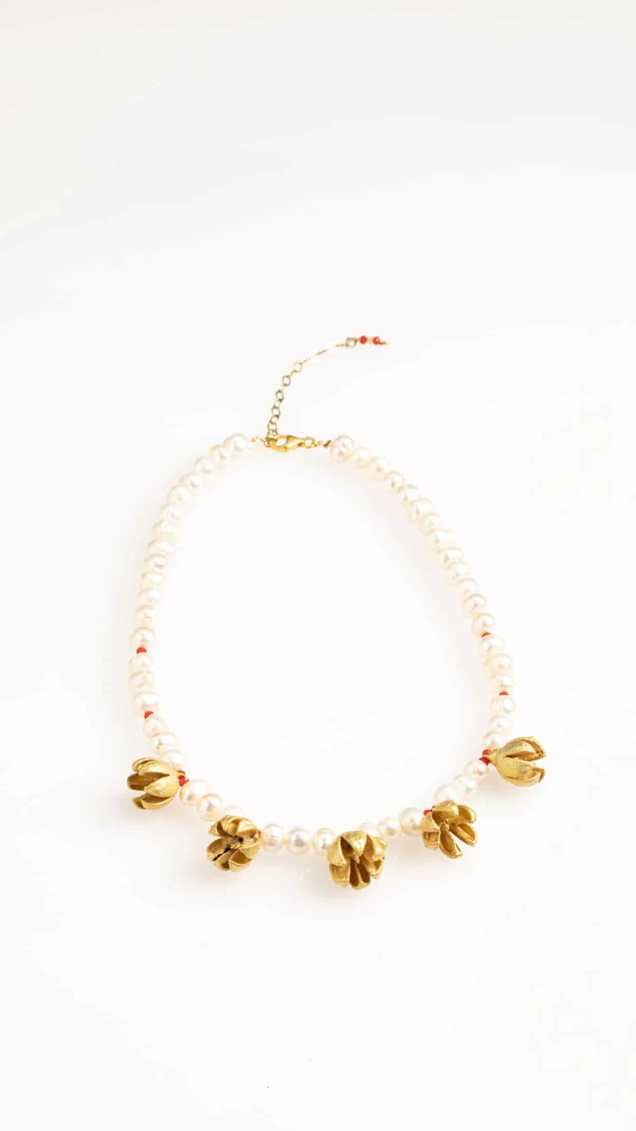 JUNIPER TREE SEEDS PEARL AND CHEZ STONES NECKLACE SHORT - miniatura 1